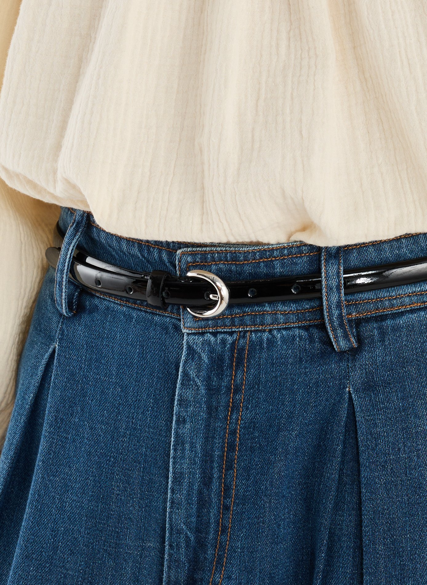 Ceinture fine en cuir SAISON 1865 Noir