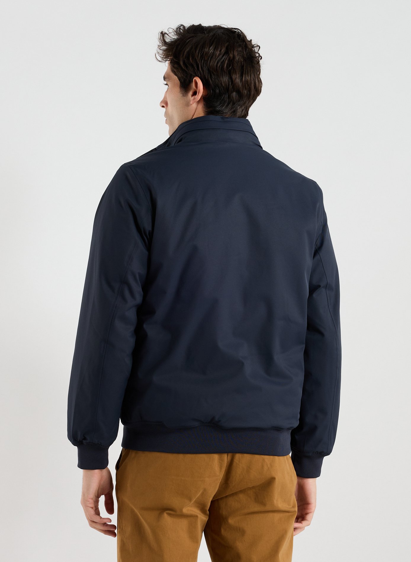 Solid color parka with high collar K-WAY Blue