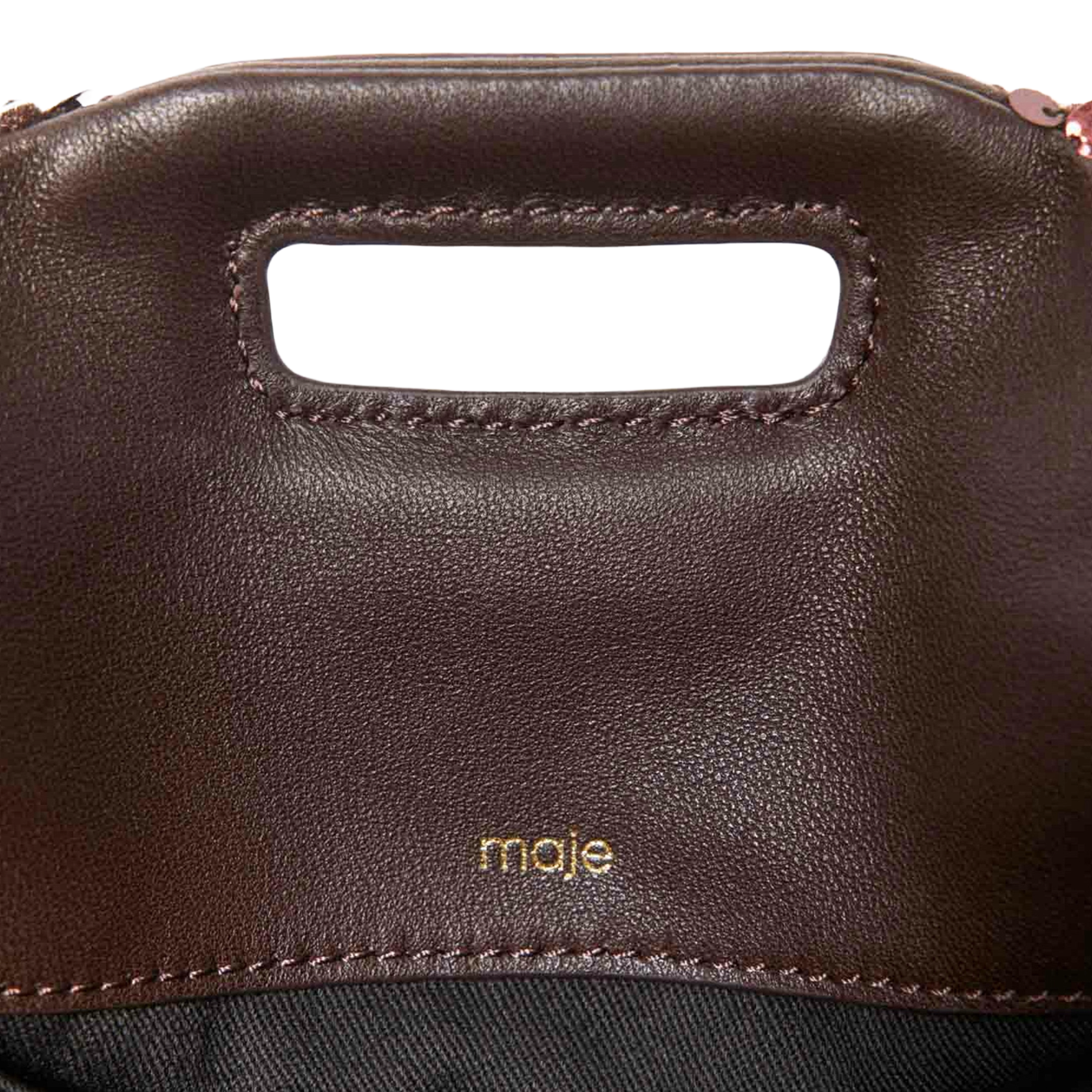 Sac bandoulière à sequins miss m mini MAJE Marron