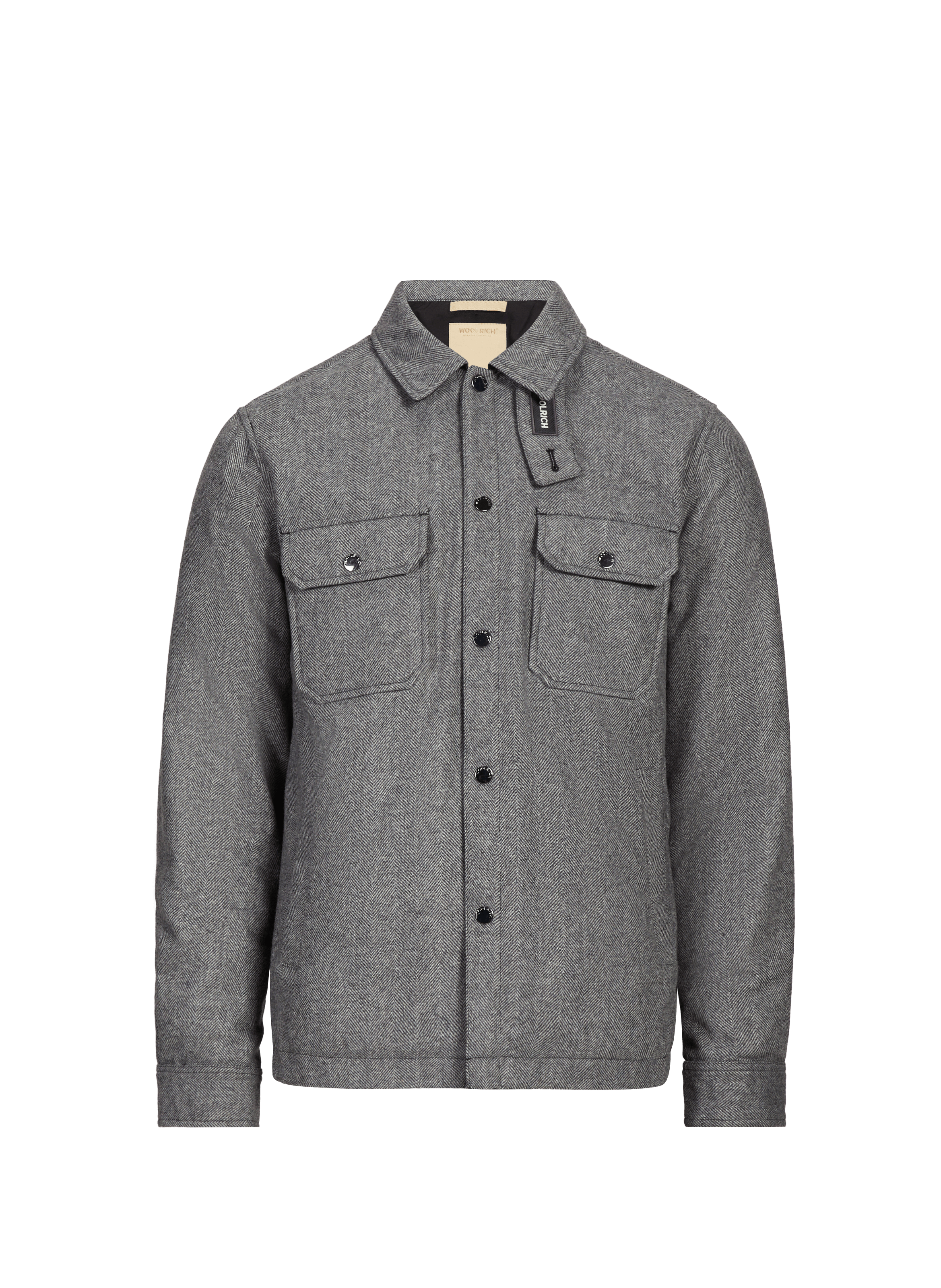Surchemise col classique en laine mélangée WOOLRICH Gris