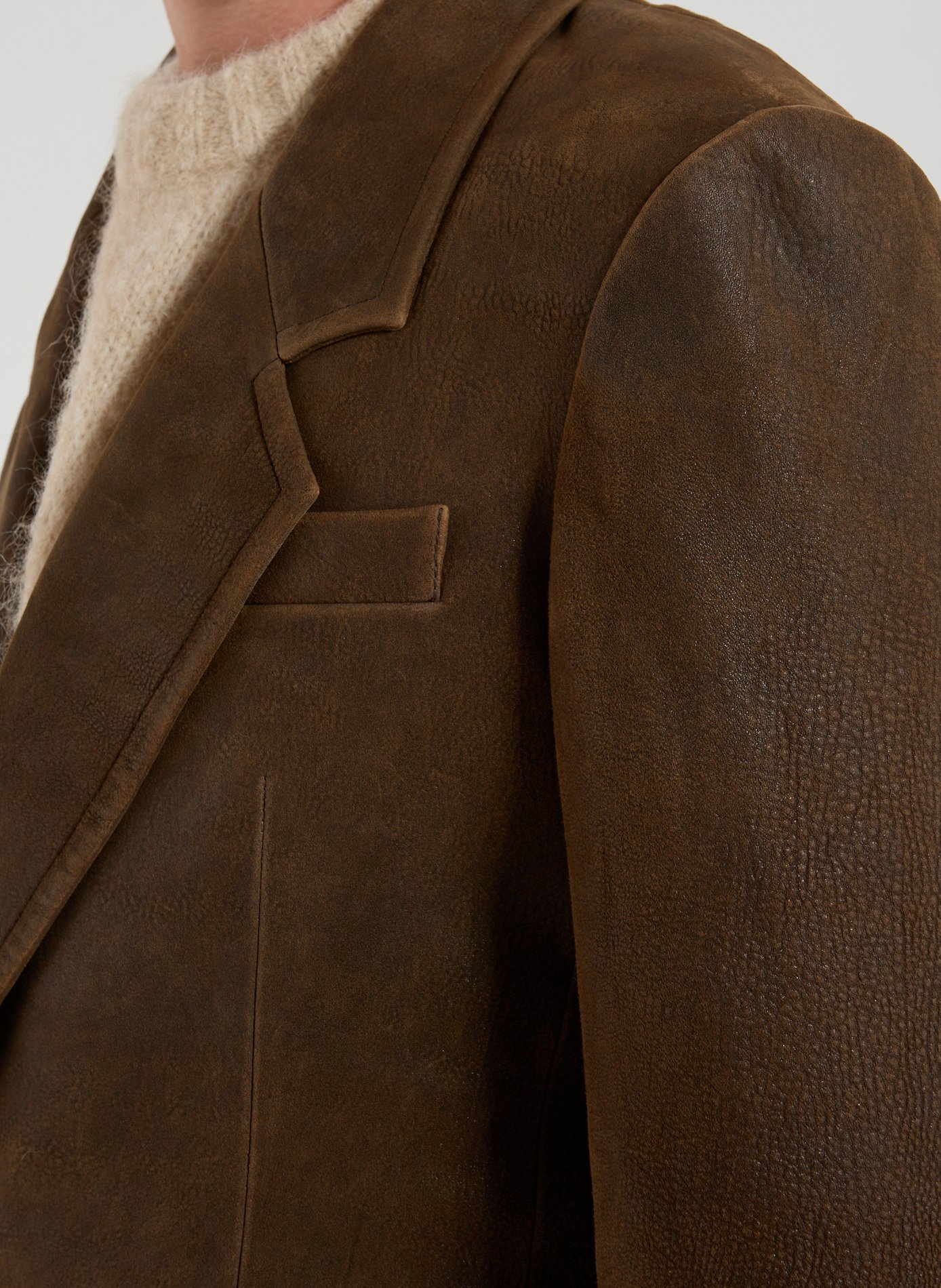 Lamb leather blazer SEAN SUEN Brown