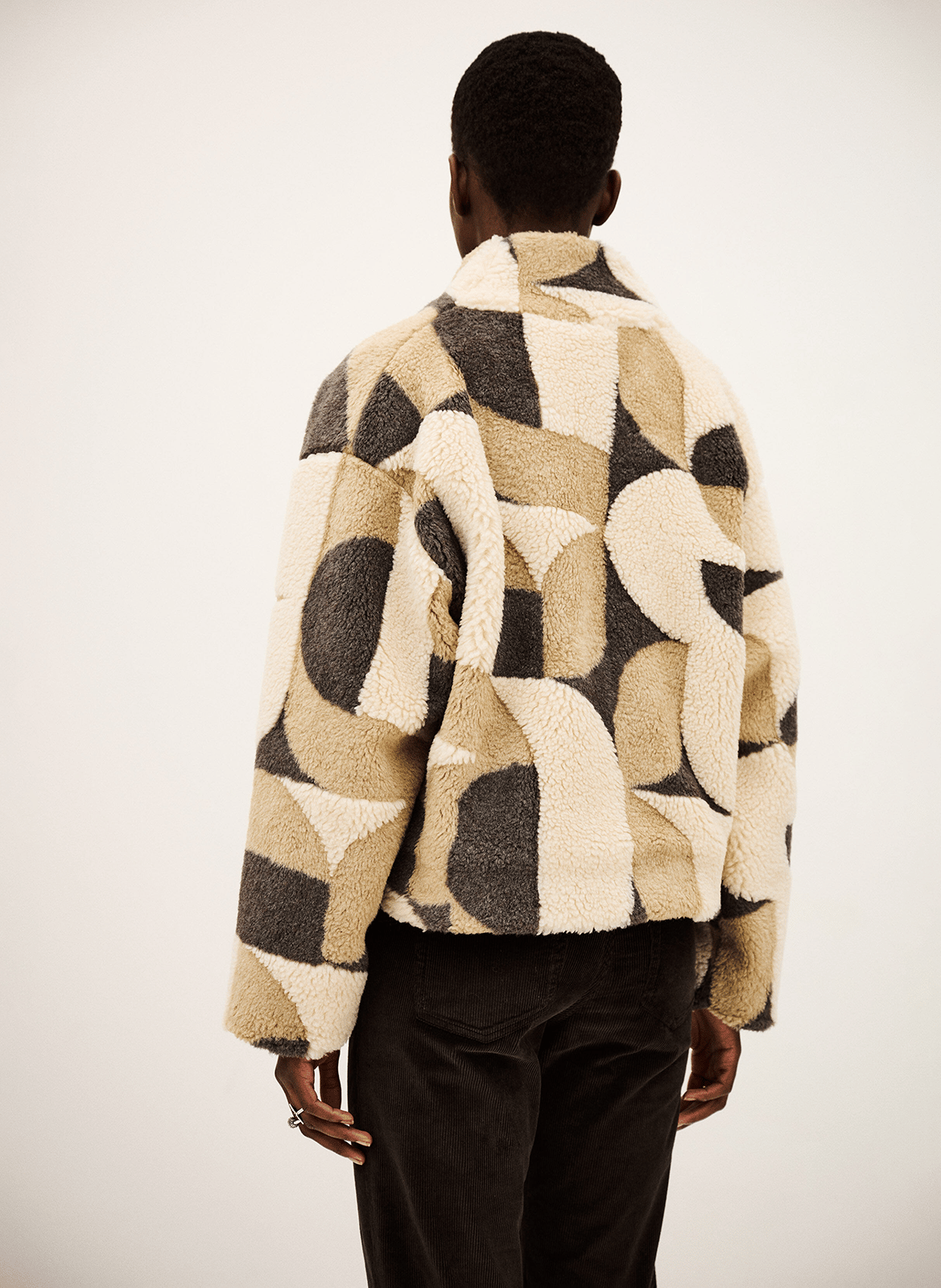 Manteau court oversize col montant futura Beige