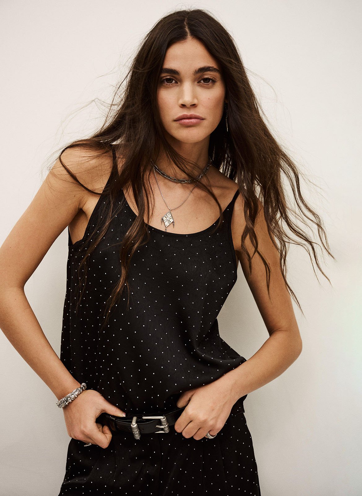 Top droit à studs digue BA&SH Noir