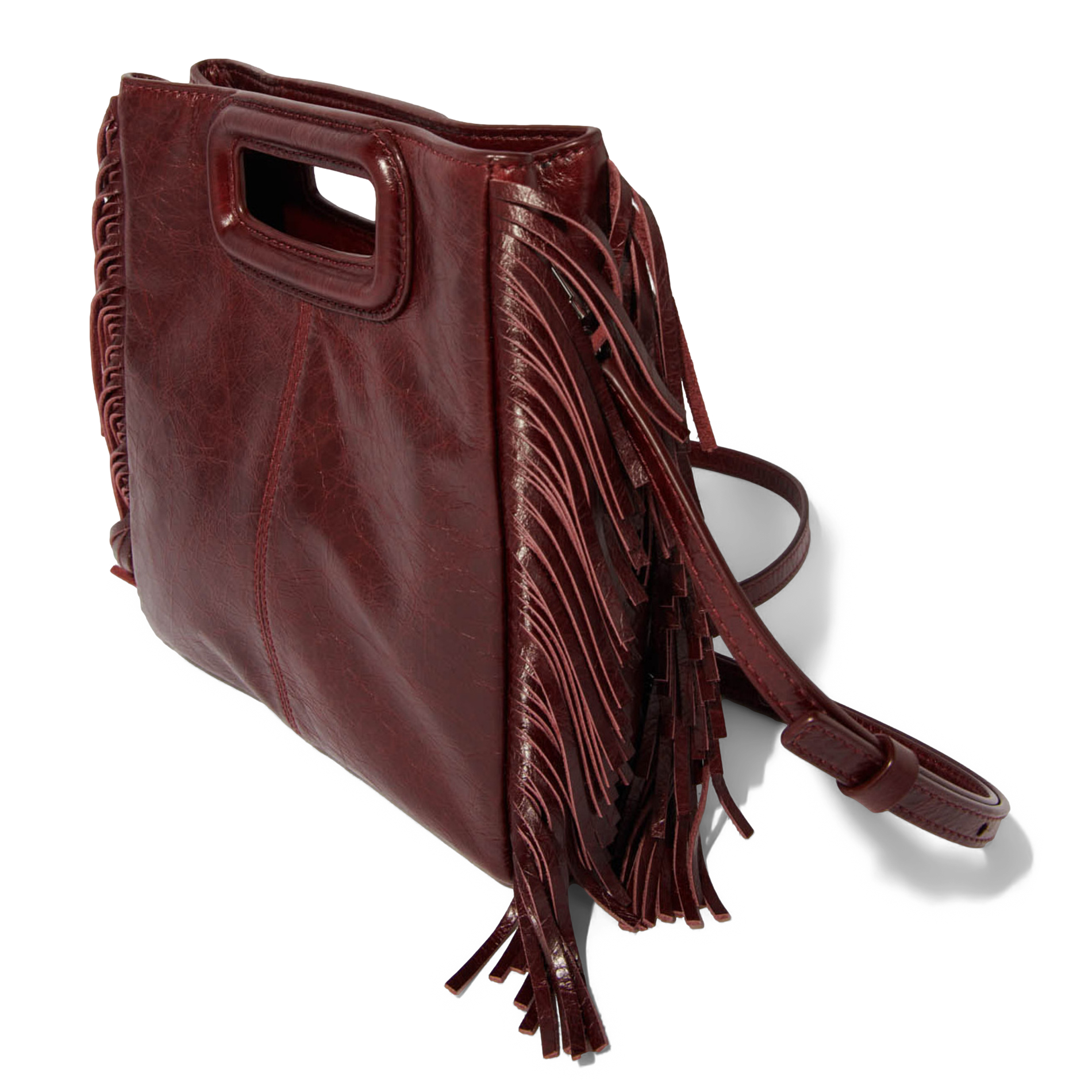 Sac bandoulière en cuir m MAJE Rouge