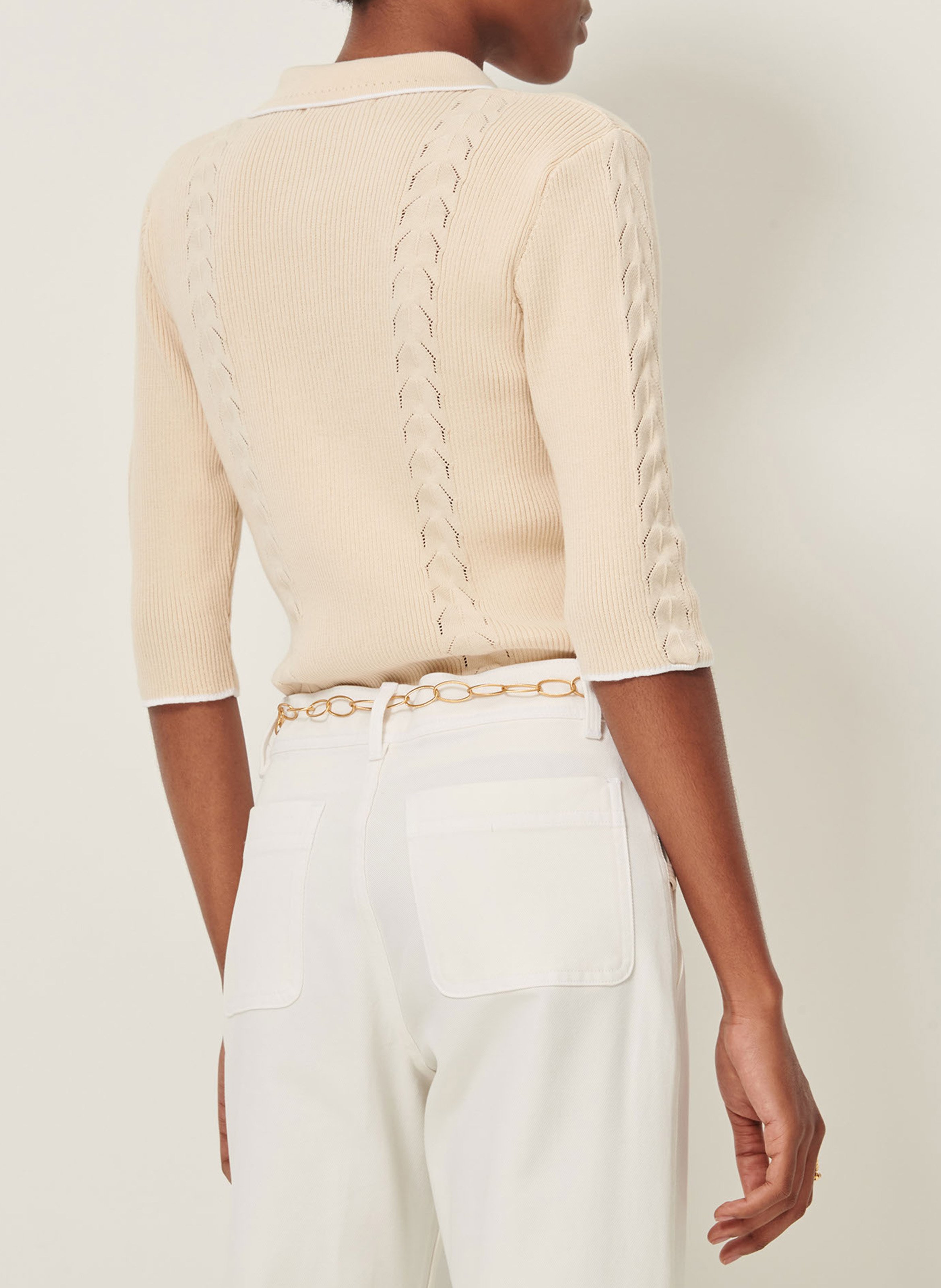 Top ciol polo en coton jodi SESSUN Beige