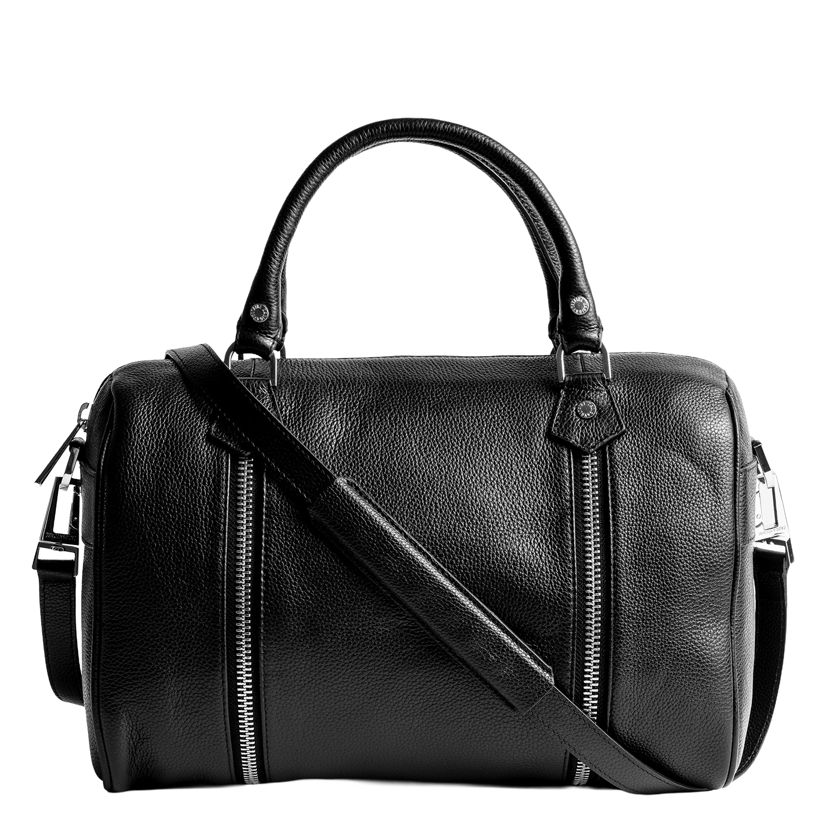 Sac rond zippé en cuir grainé sunny medium ZADIG&VOLTAIRE Noir