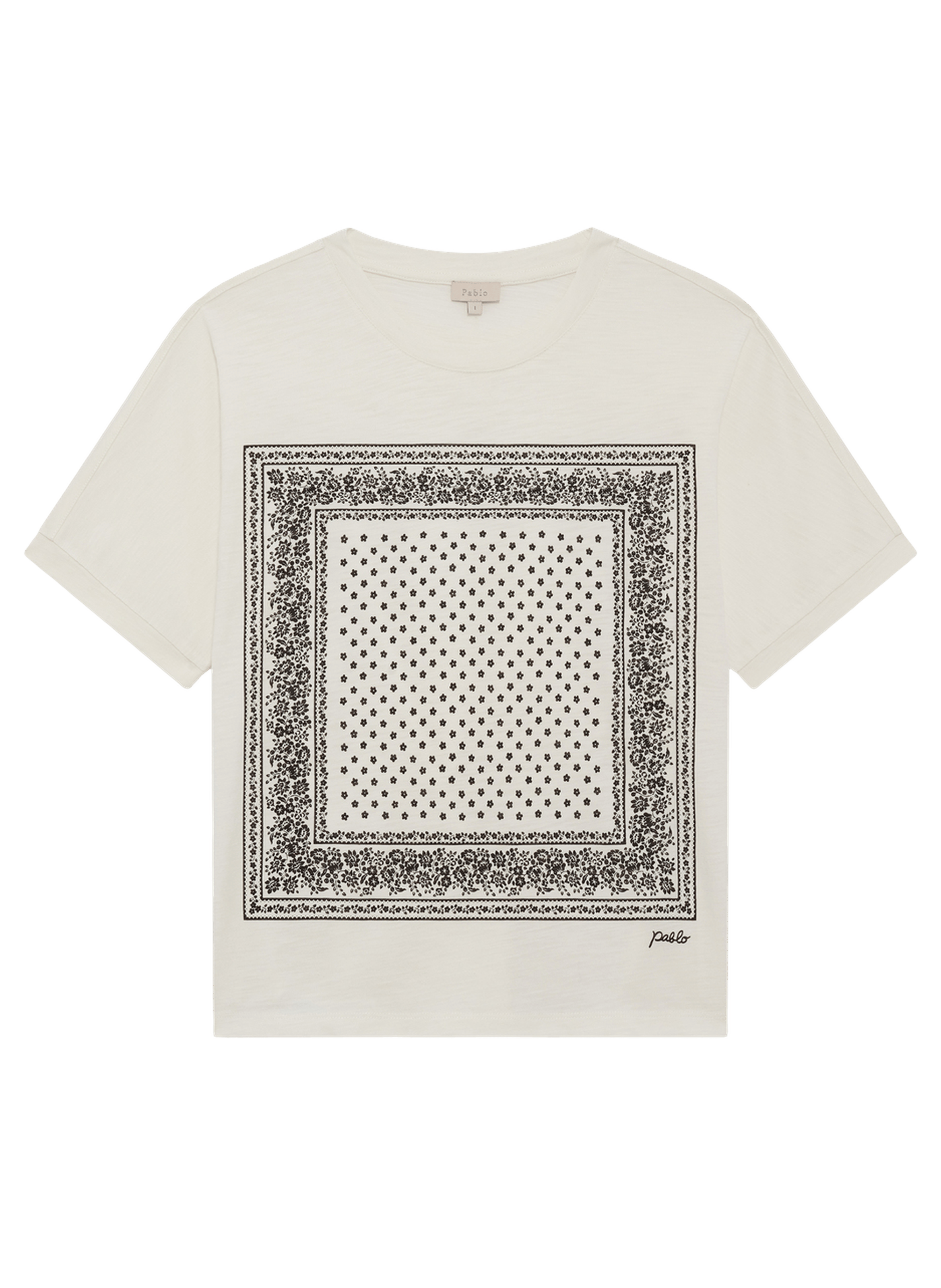 T-shirt imprimé en coton et modal - taiya PABLO Beige