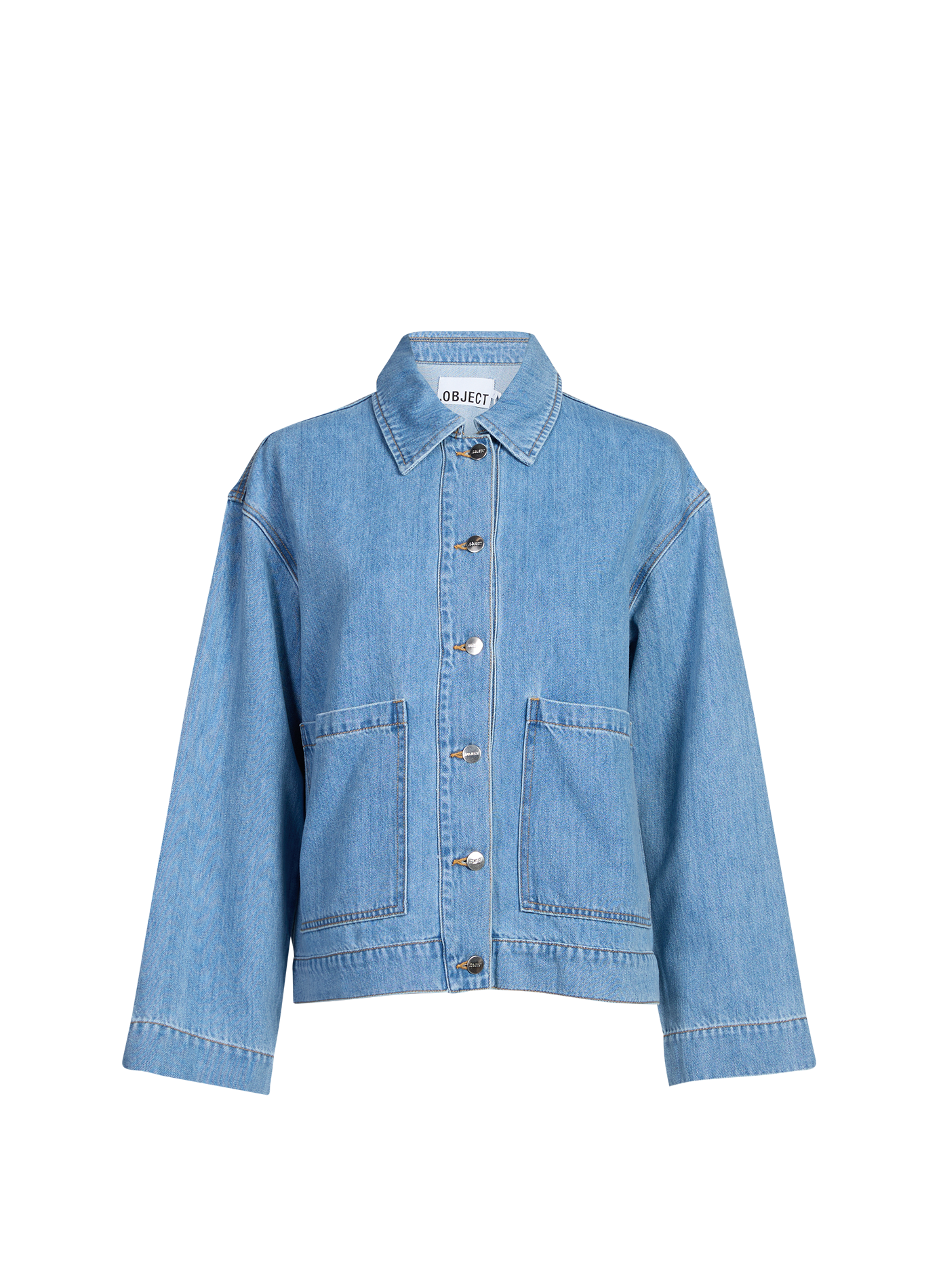 Bleached denim Shirt OBJECT Blue