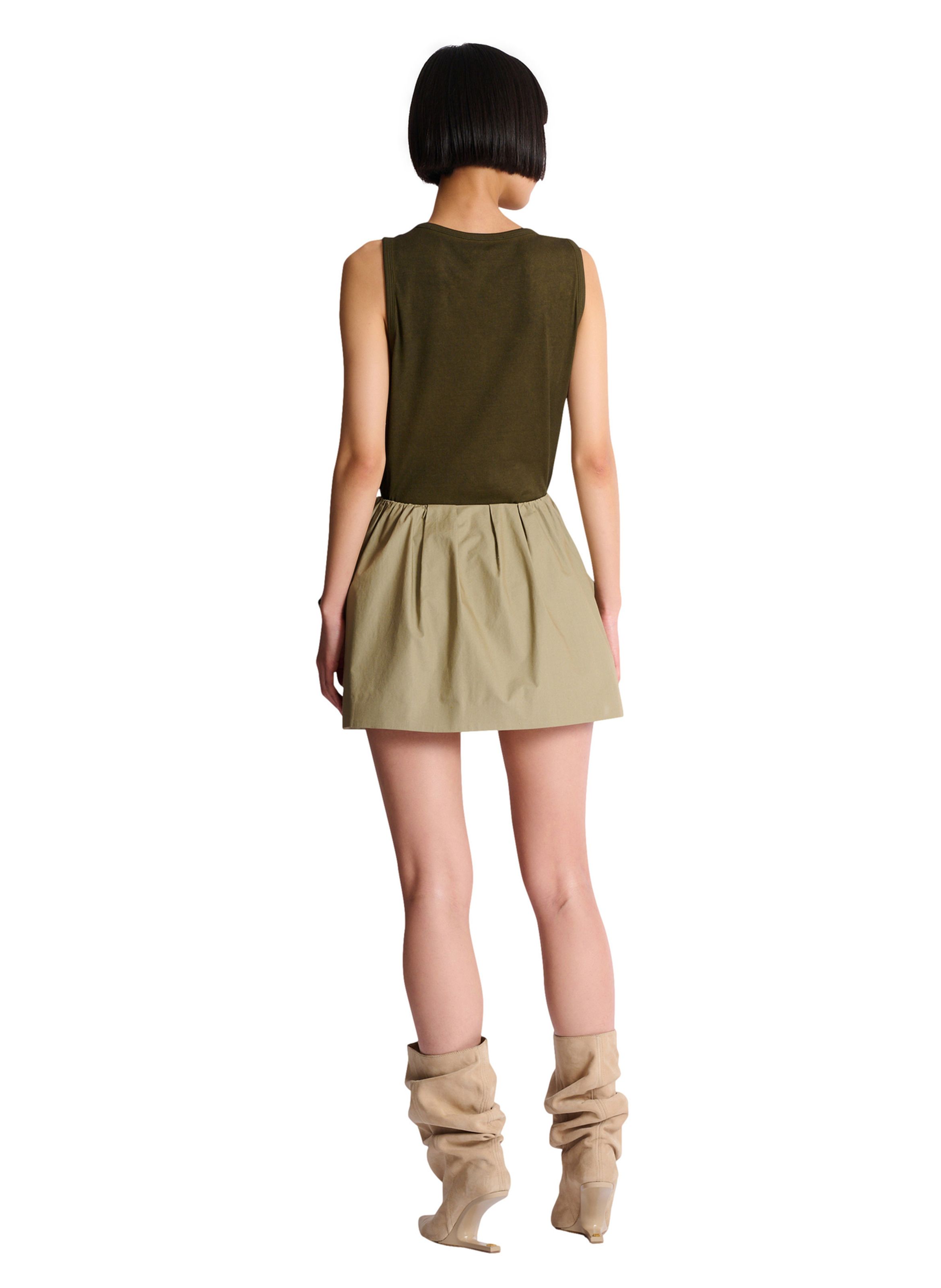 Jupe boule en popeline de coton BALMAIN Vert