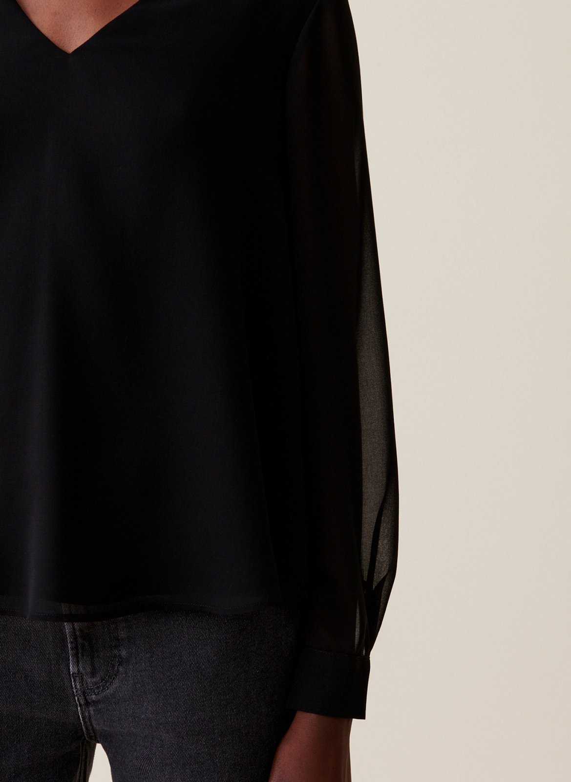 Blouse fluide transparente CLAUDIE PIERLOT Noir