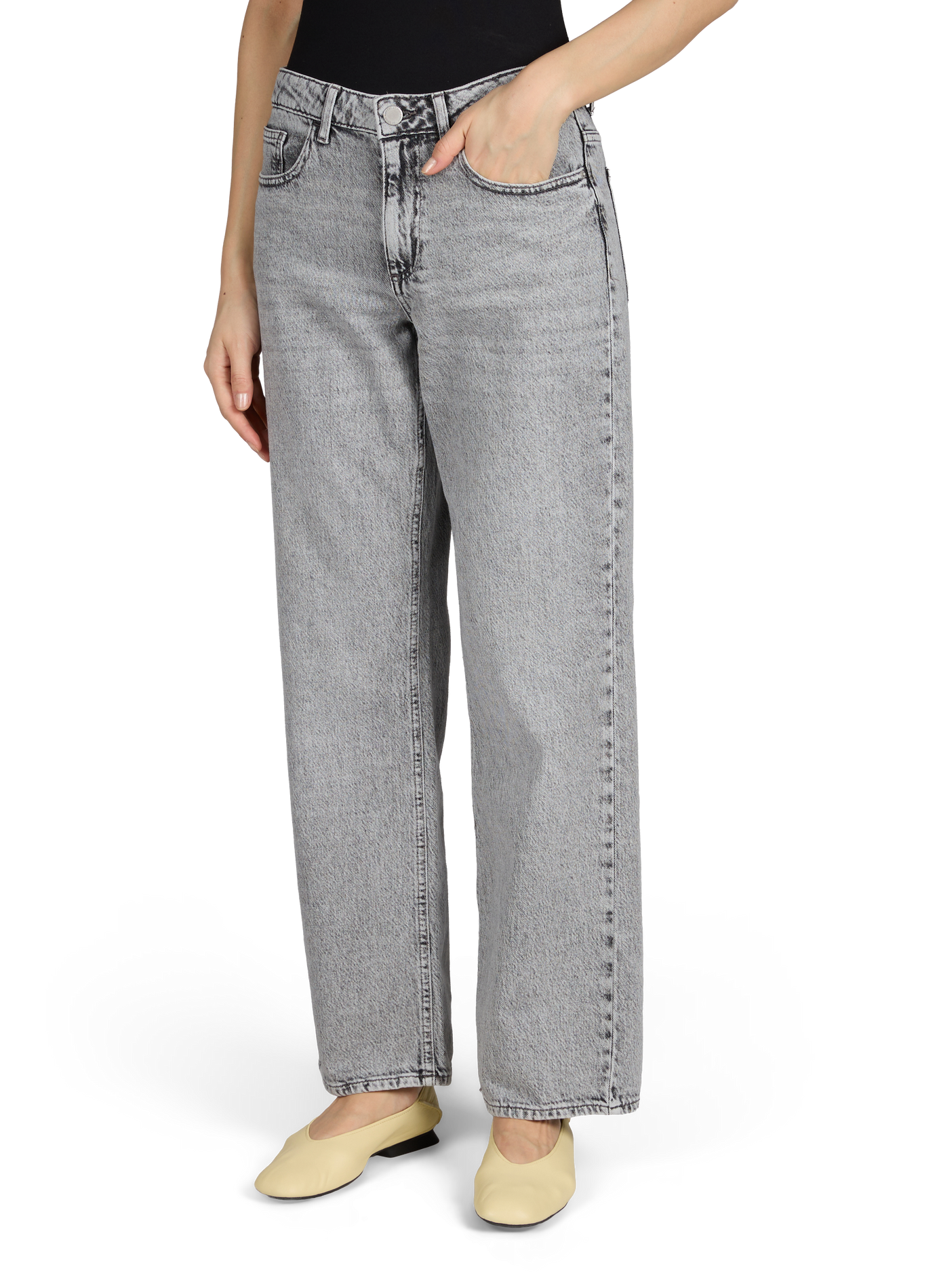 Wide Vipalma cotton jeans VILA Grey