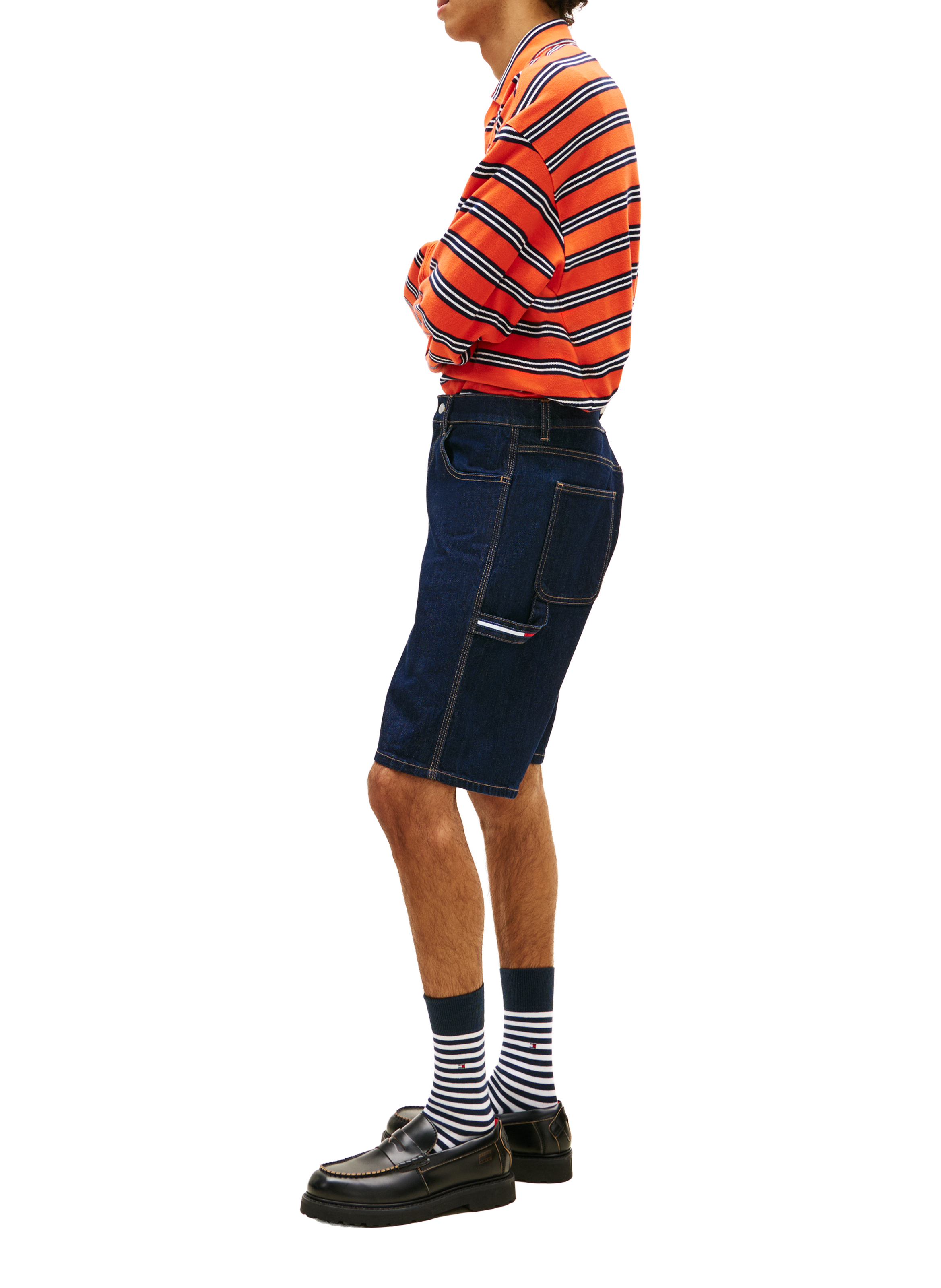 Straight cotton denim Bermuda shorts TOMMY HILFIGER Blue