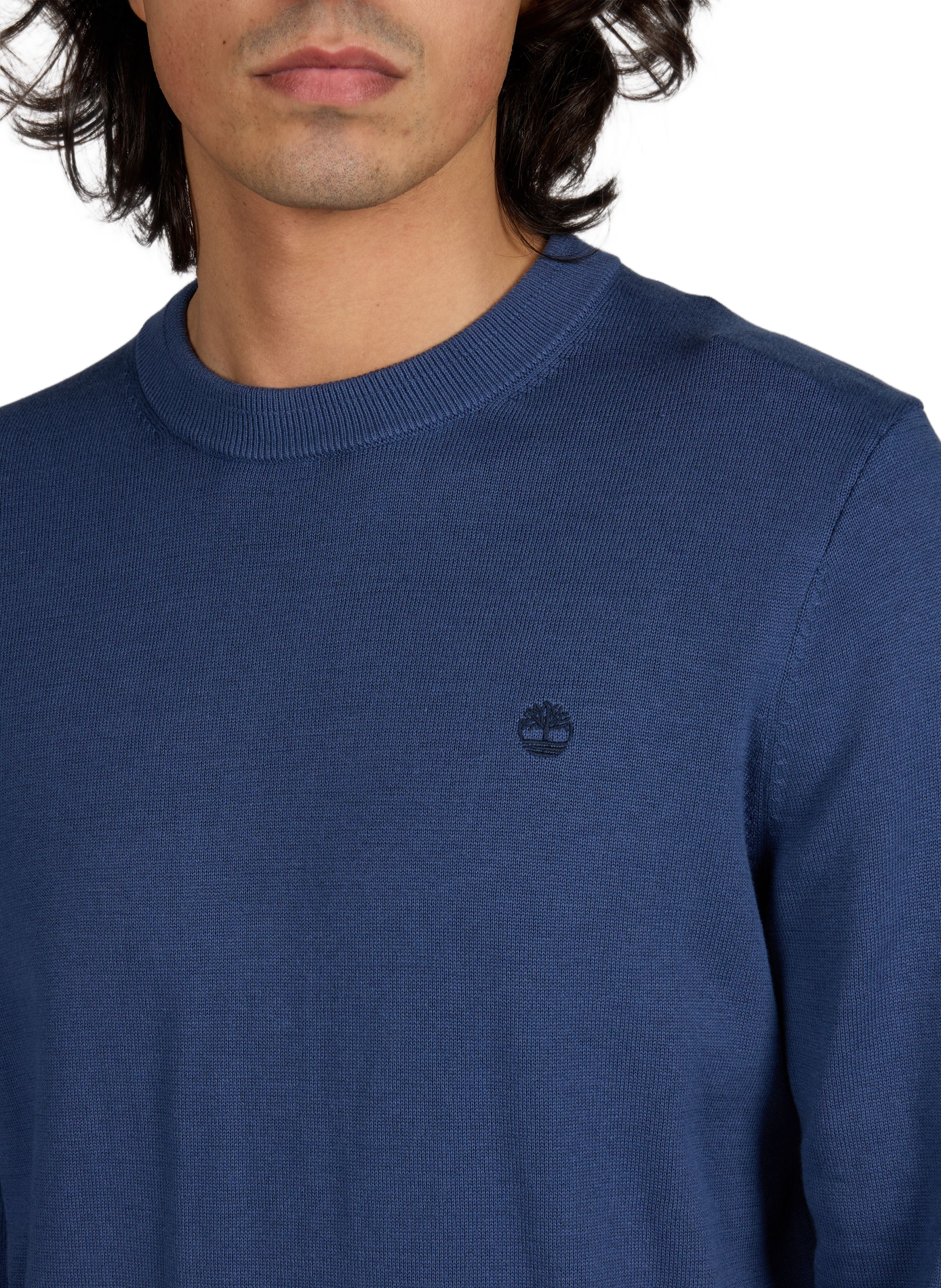 Pull col rond en coton  TIMBERLAND Bleu