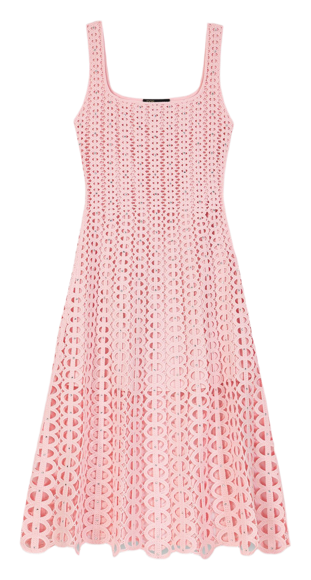 Robe évasée en crochet MAJE Rose