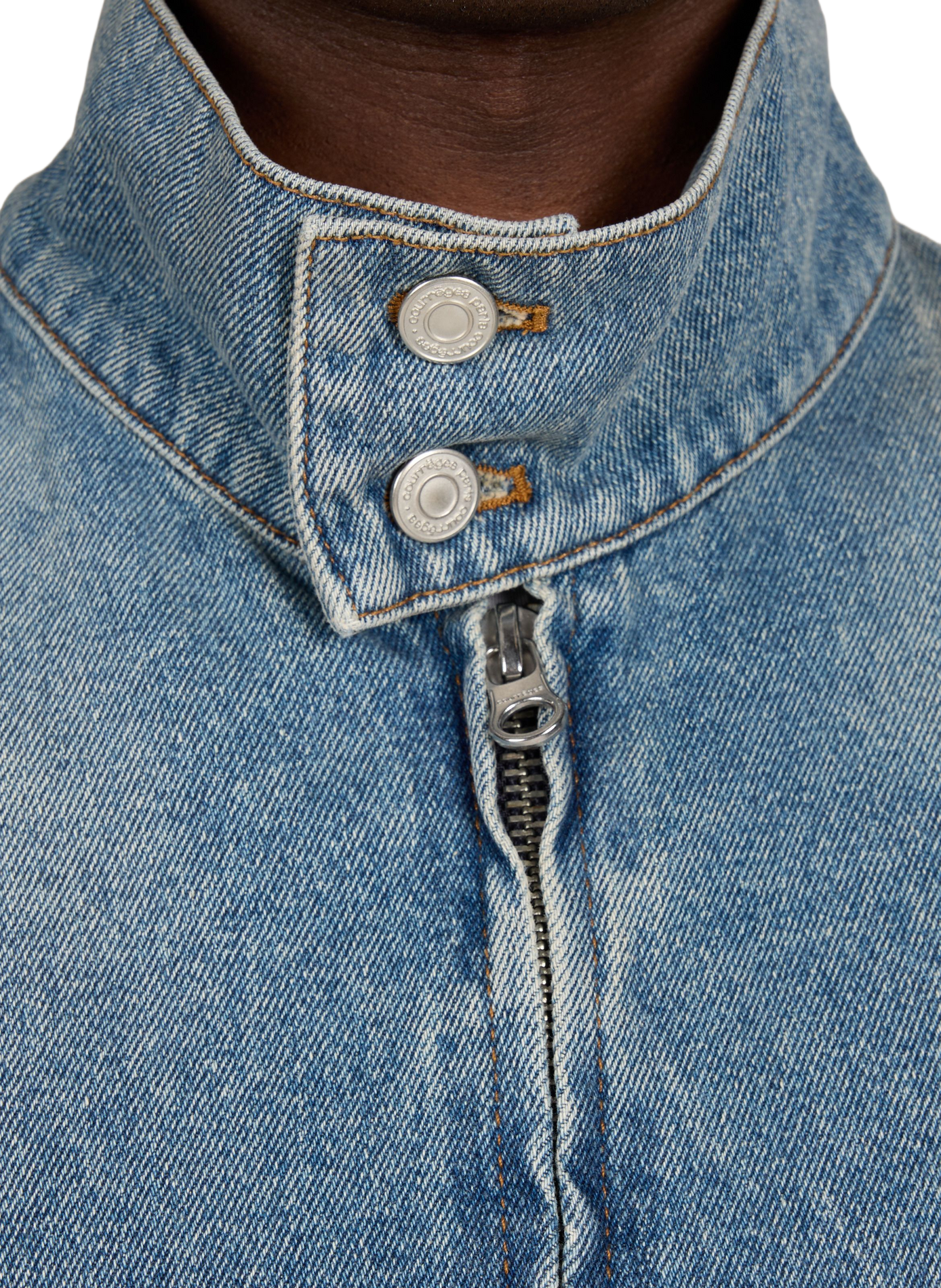 Veste City Shadow à logo en denim de coton COURRÈGES Bleu