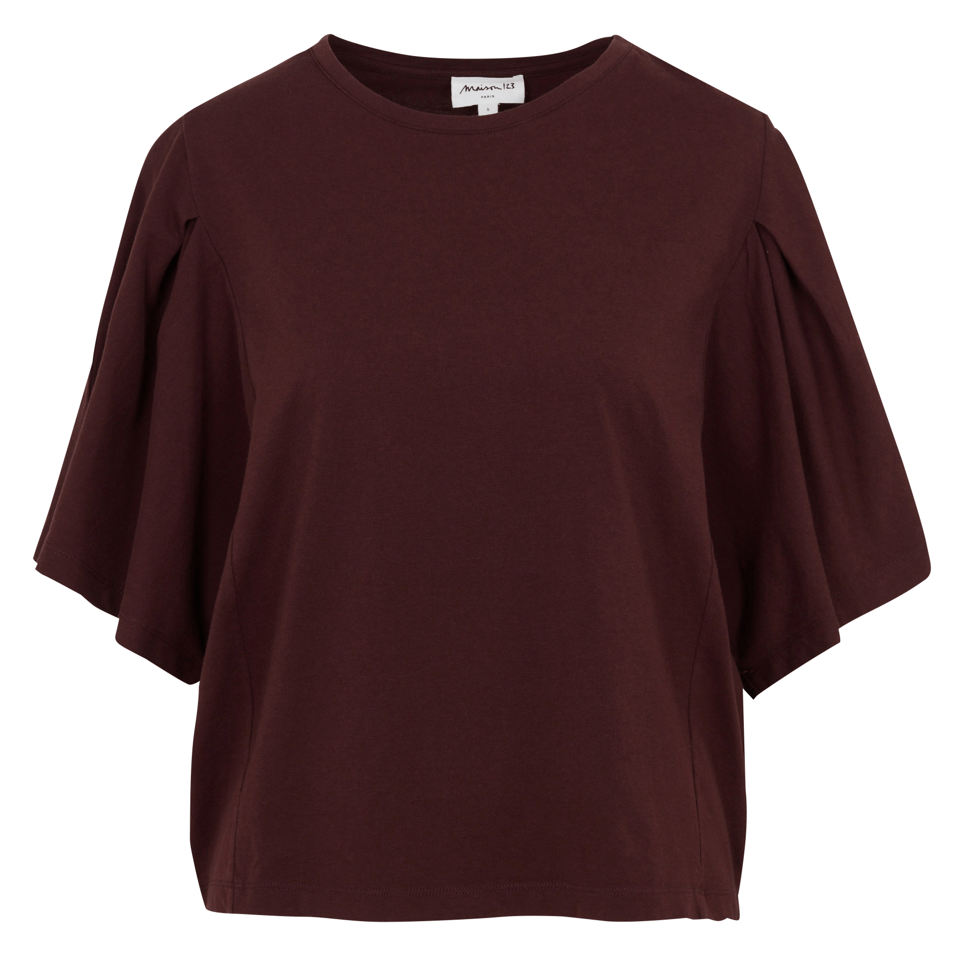 Tee-shirt oversize col rond en coton loreen MAISON 123 Rouge