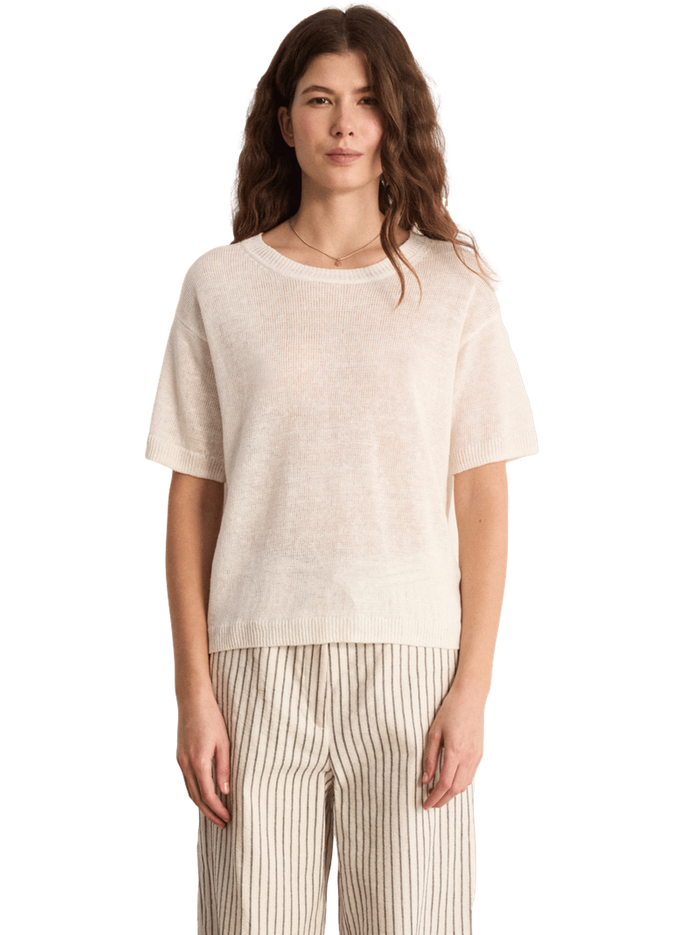 Pull ample en lin à manches courtes - laelia PABLO Beige