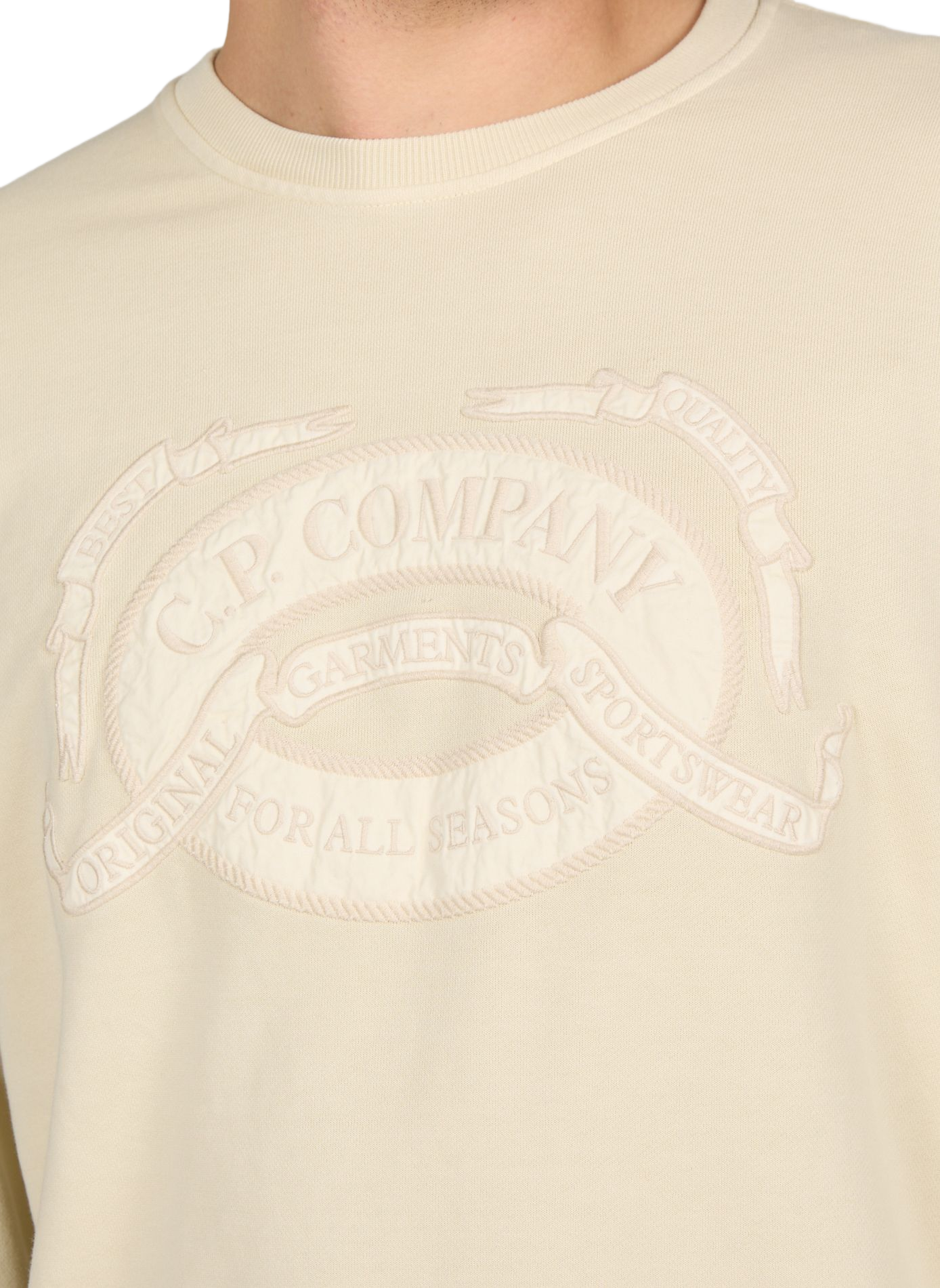 Straight cotton sweatshirt CP COMPANY Beige
