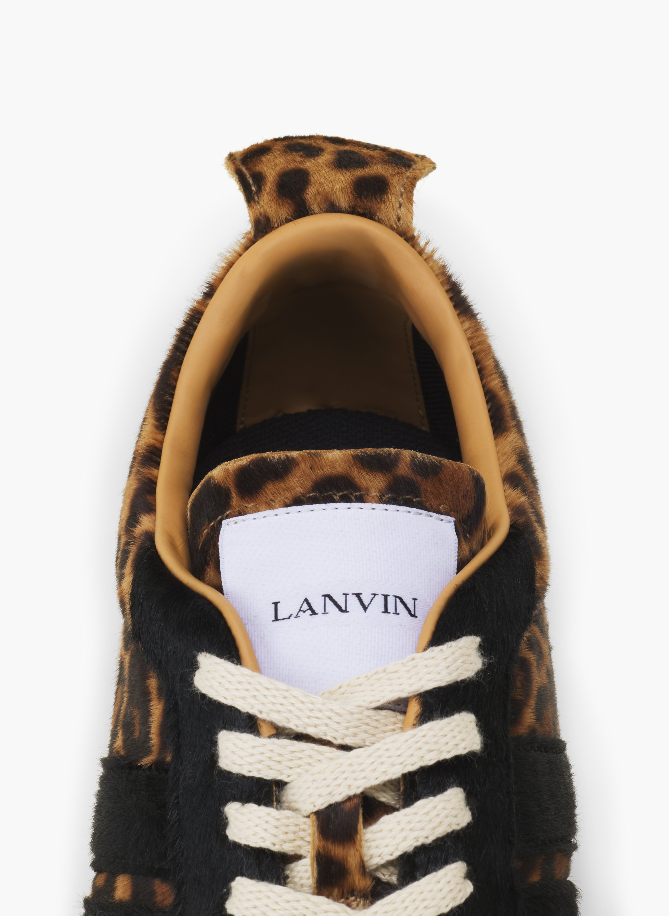 Sneakers bumpr imprimée leopard en pony LANVIN Beige