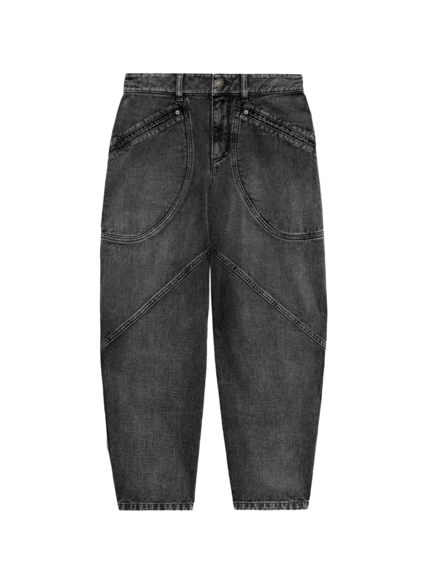 Catarina denim jeans with stitched details ISABEL MARANT Black