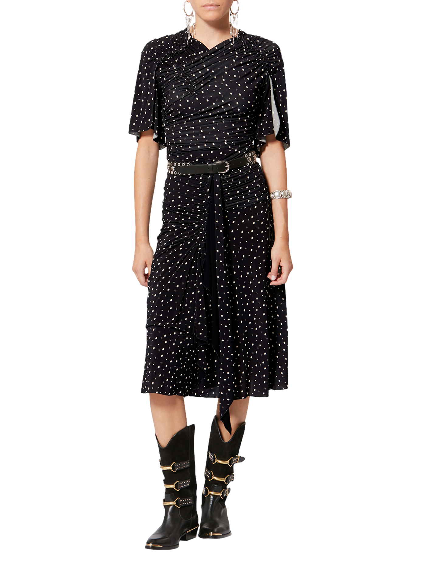 Midi printed jersey skirt by Gyelle ISABEL MARANT Black