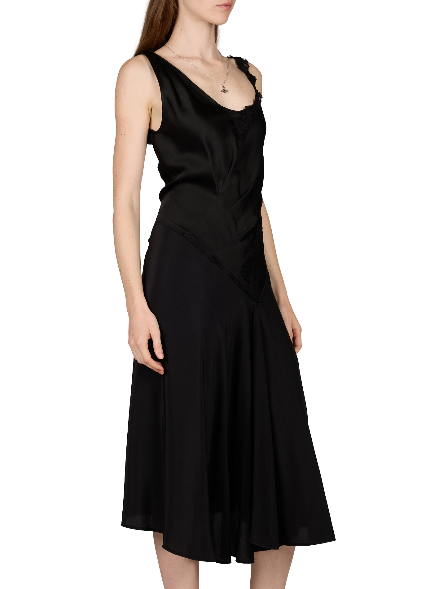 Sleeveless long lace dress VICTORIA BECKHAM Black