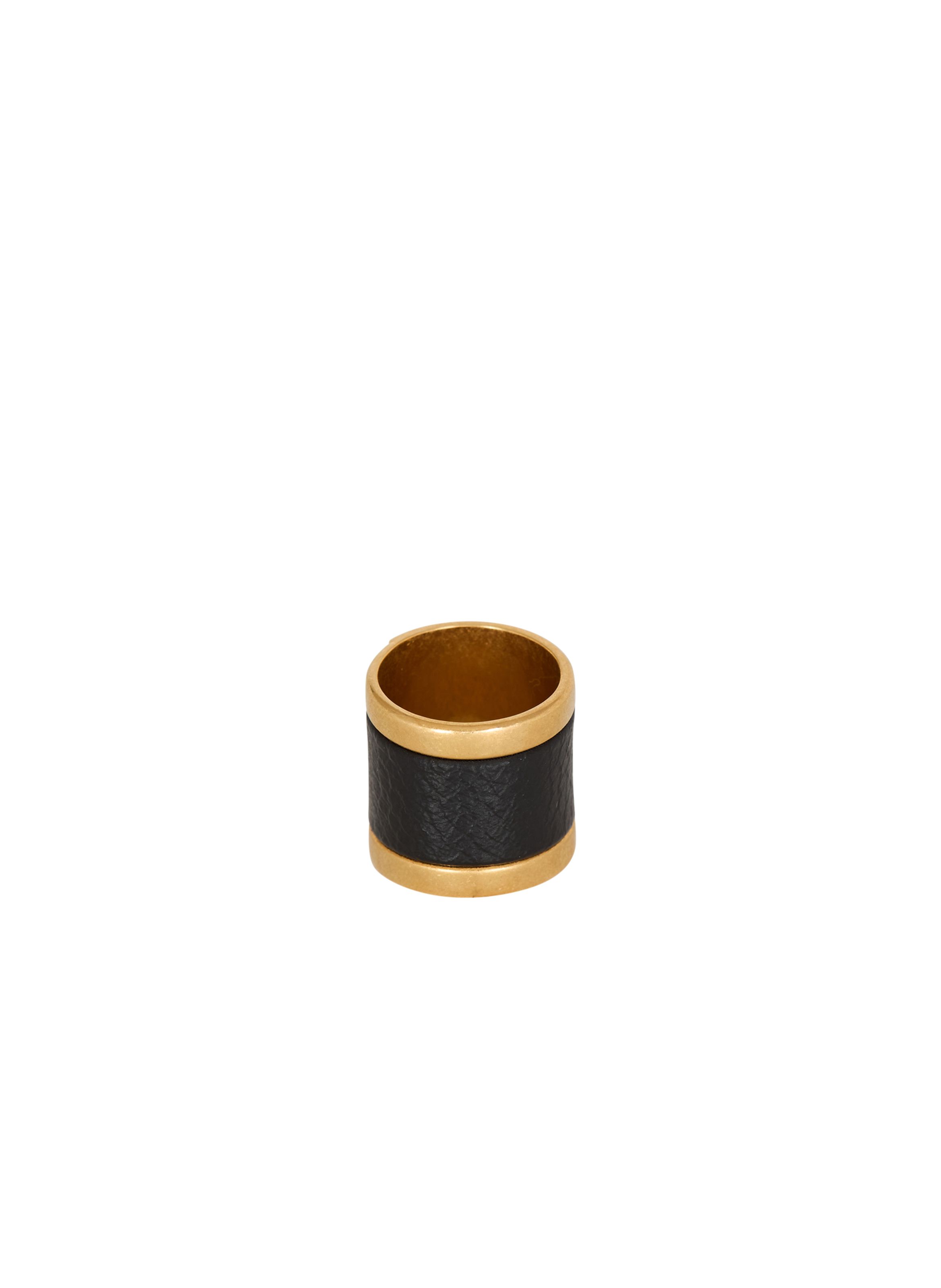 Bague anthem en laiton et résine BALMAIN Noir