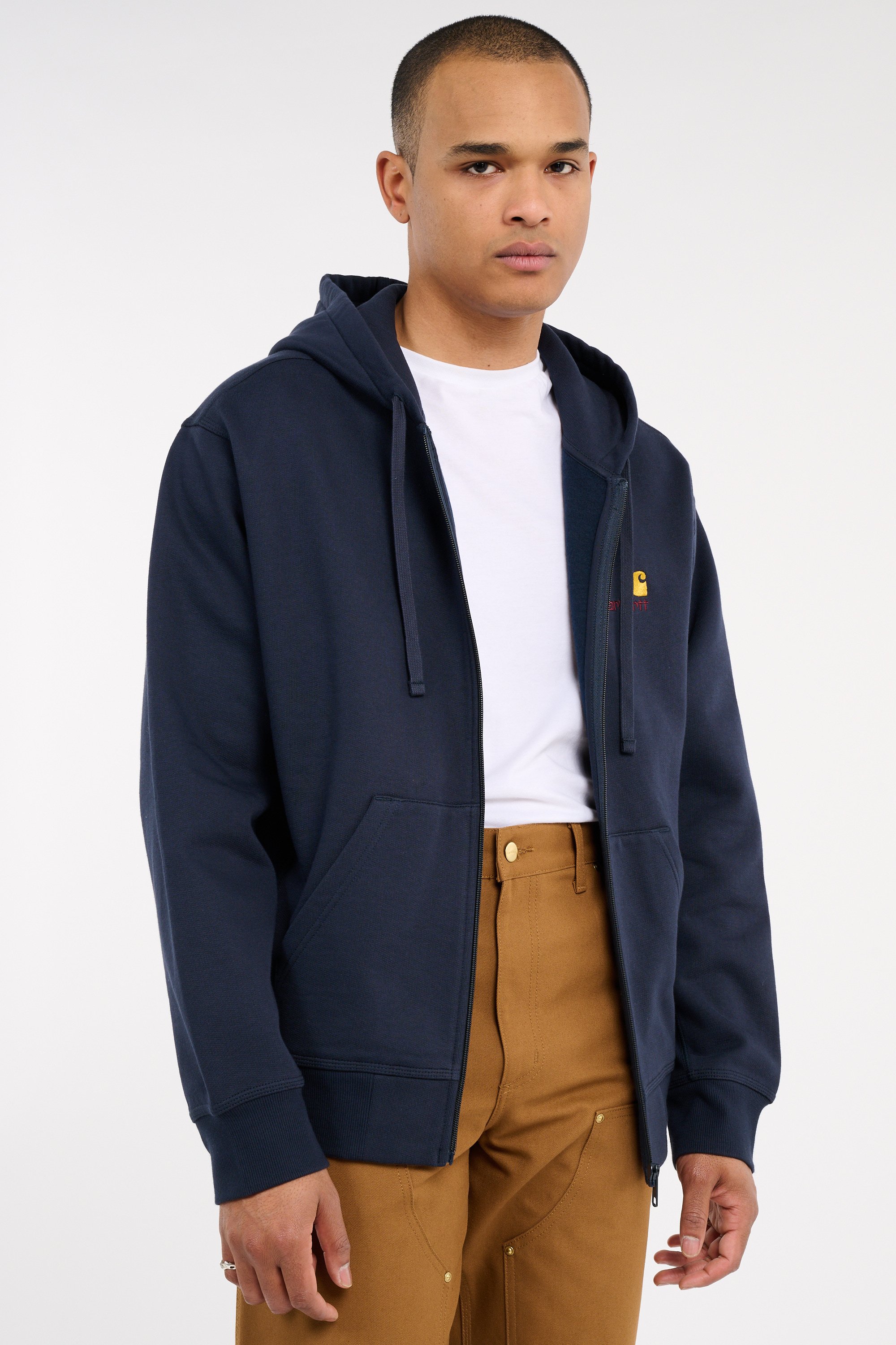 Sweatshirt zippé hooded american script CARHARTT WIP Bleu