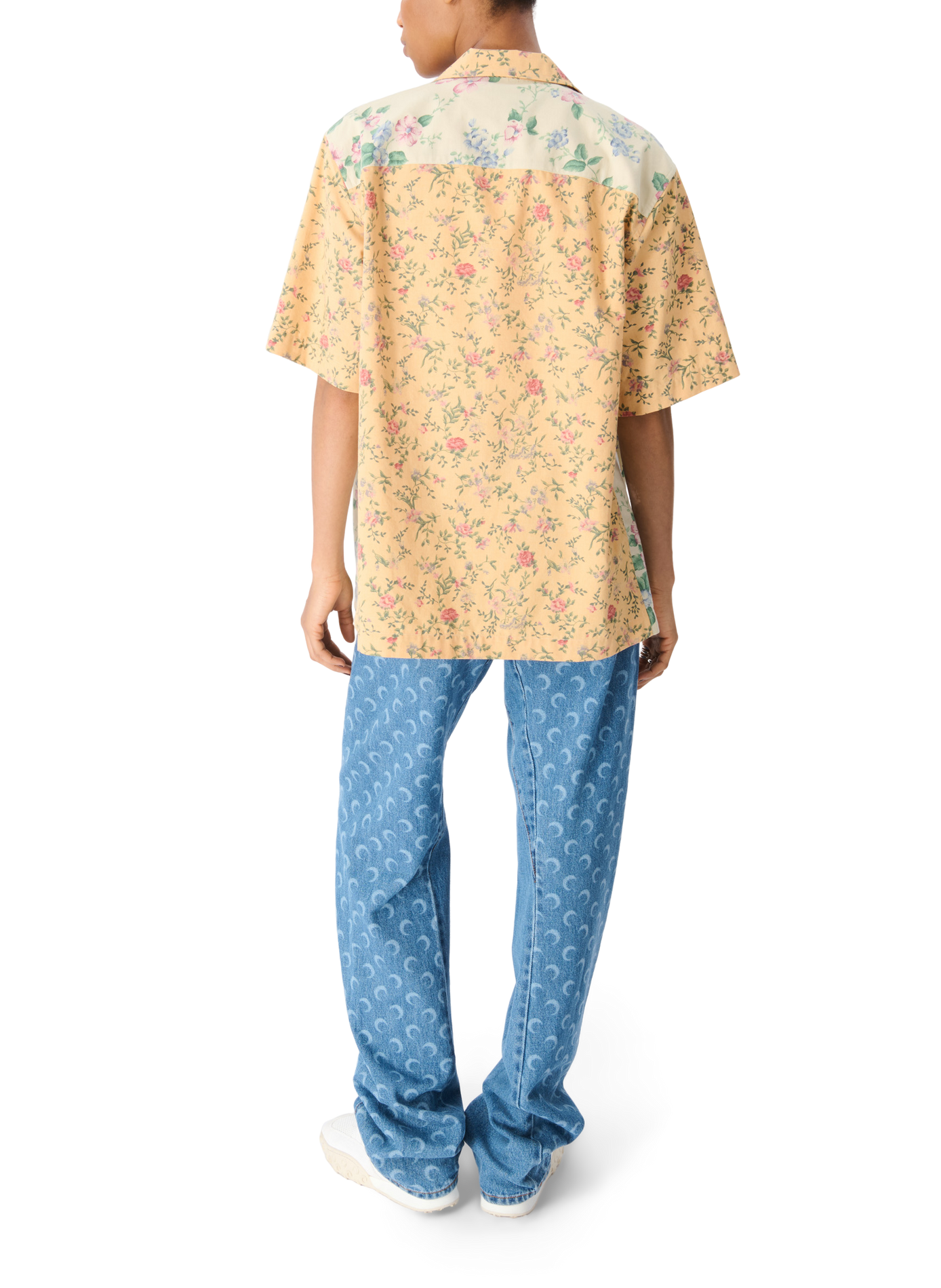 Moon laser denim curved jeans MARINE SERRE Blue