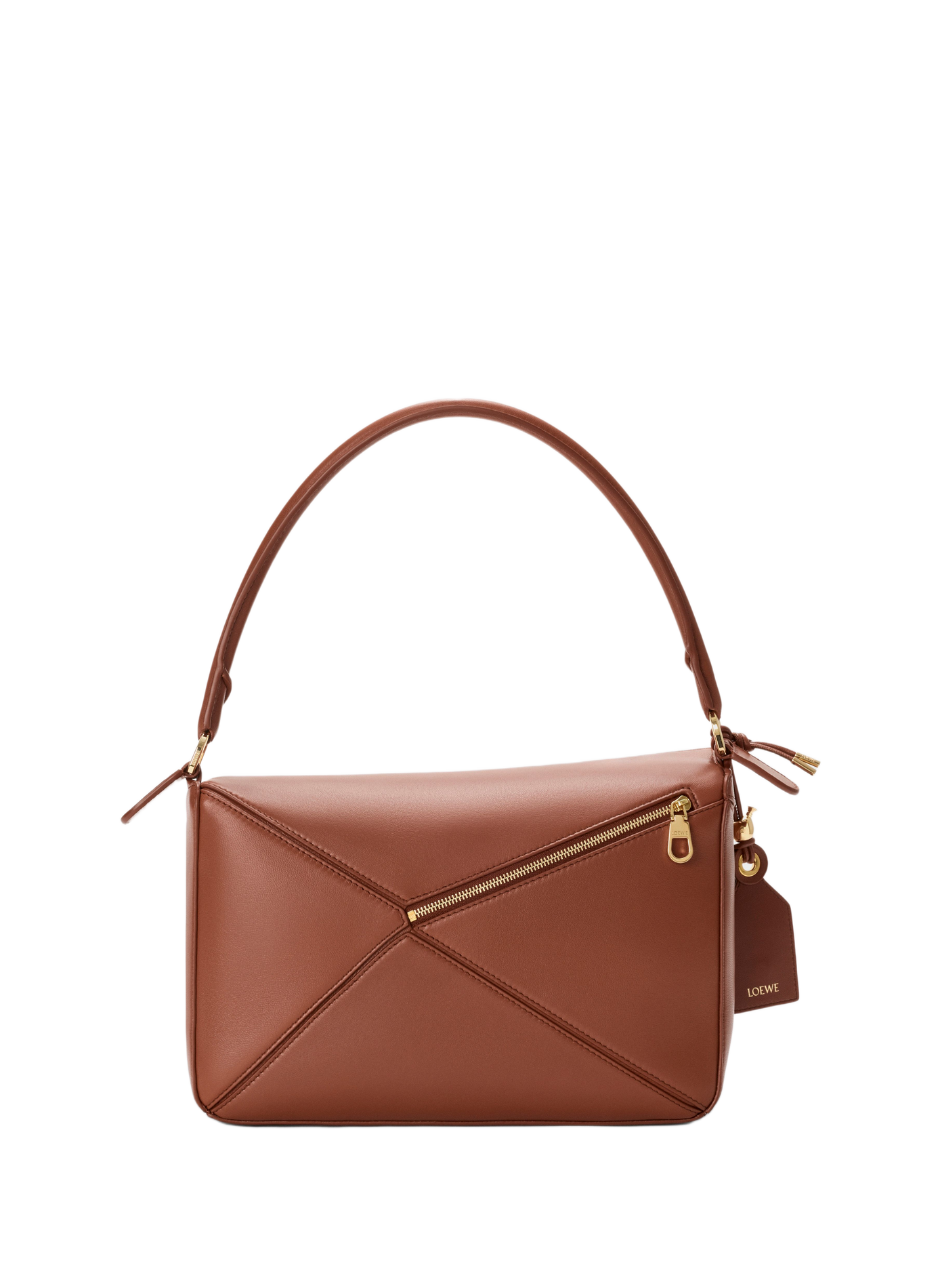 Medium Featherlight Puzzle Bag in Nappa Lambskin Leather LOEWE Brown