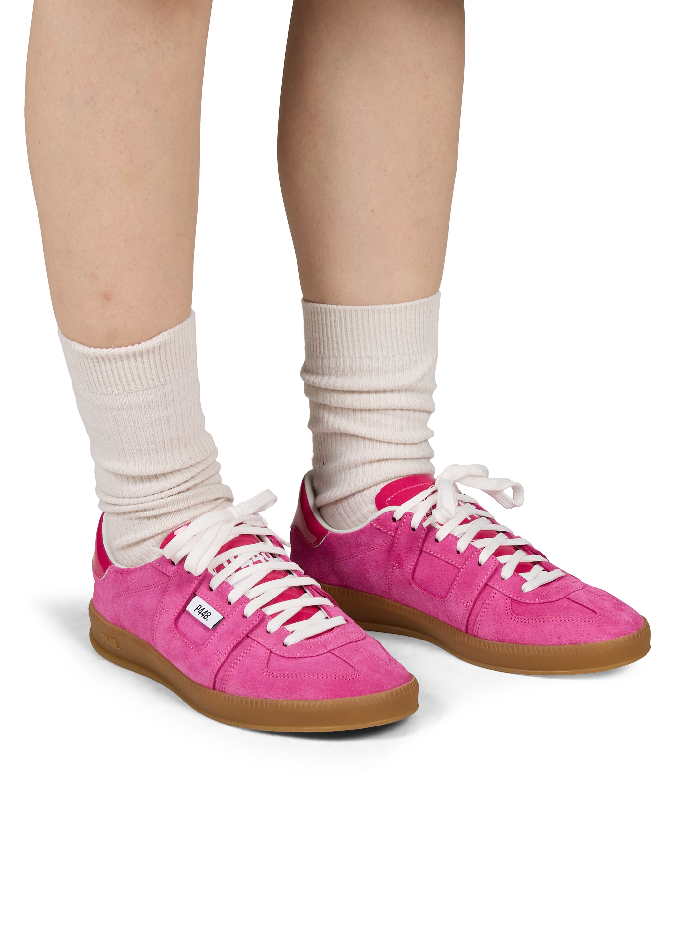 Monza suede leather sneakers P448 Pink