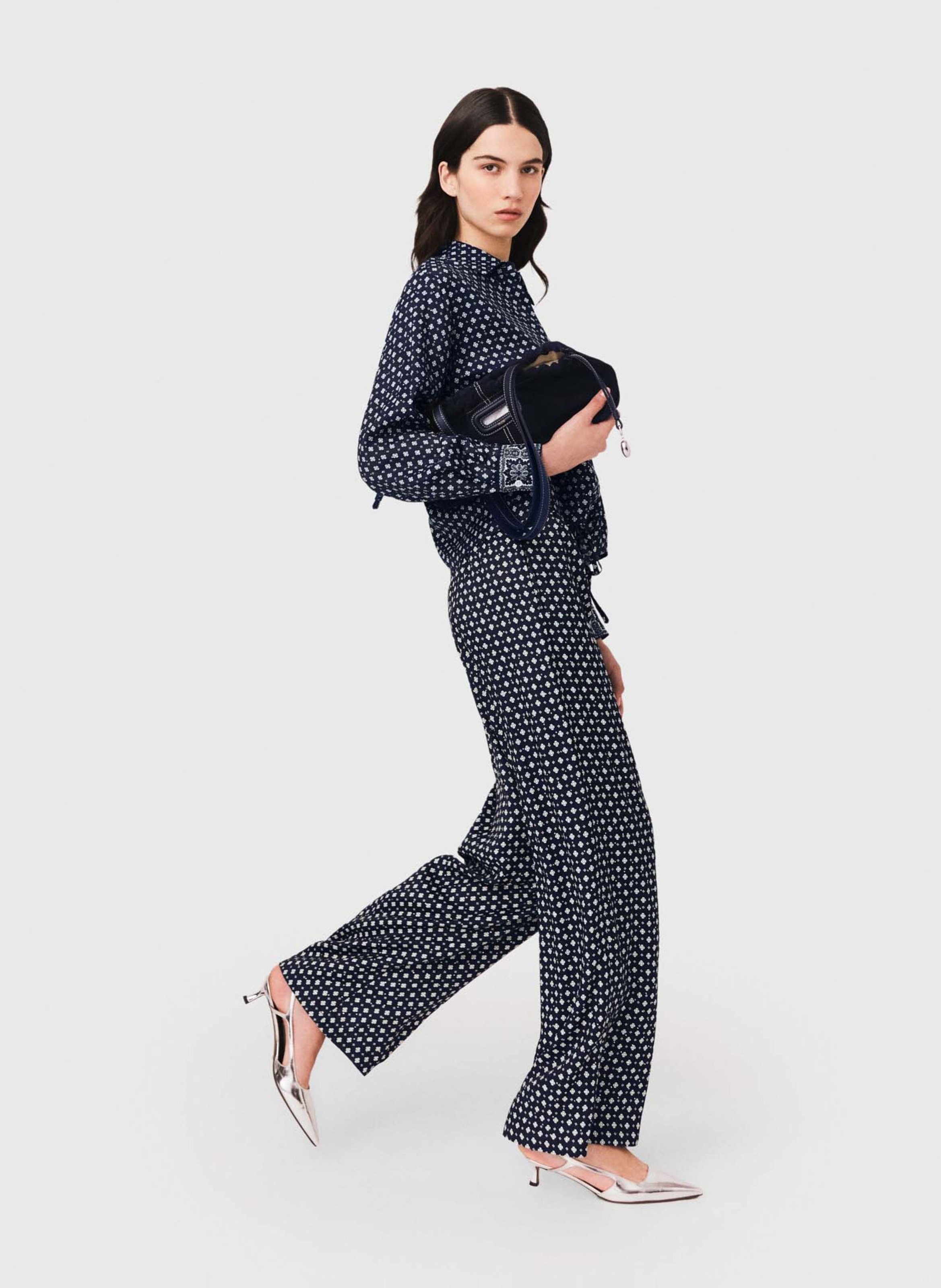 Pantalon large à pois MAJE Bleu