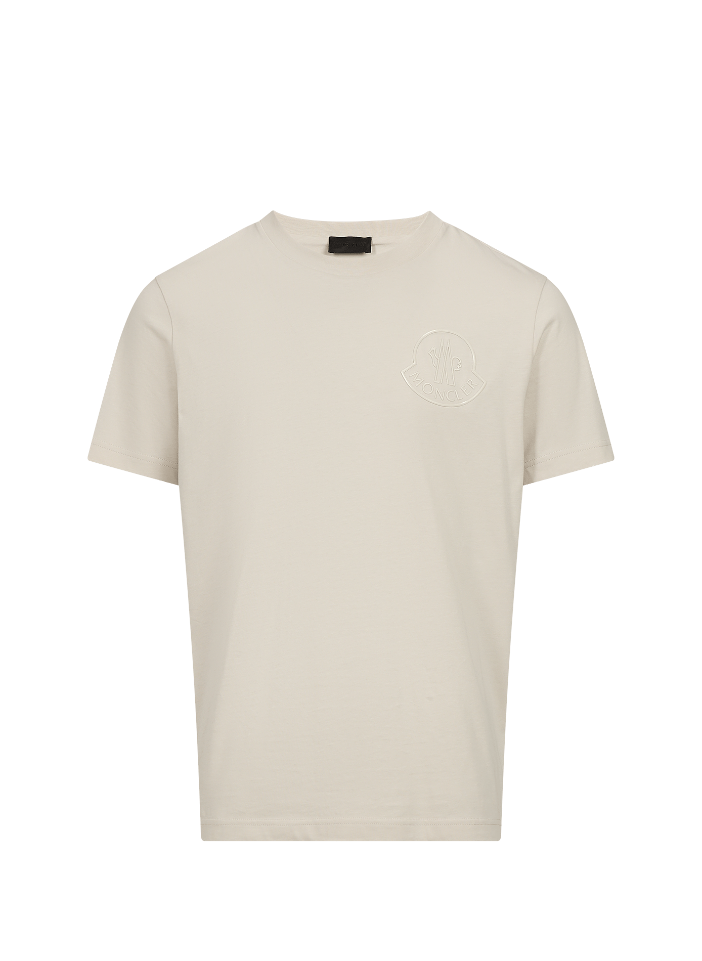 Rundhals-T-Shirt mit Baumwoll-Logo MONCLER Beige