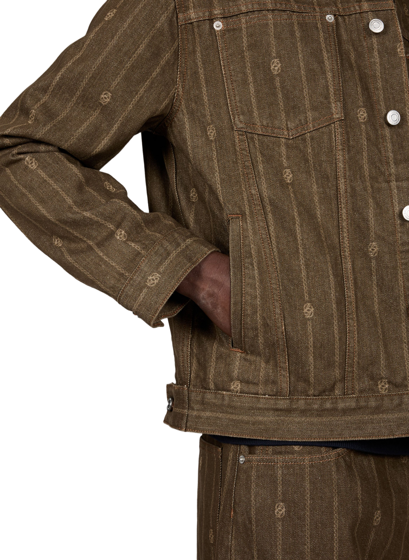 Veste denim Monogramme en coton DROLE DE MONSIEUR Marron