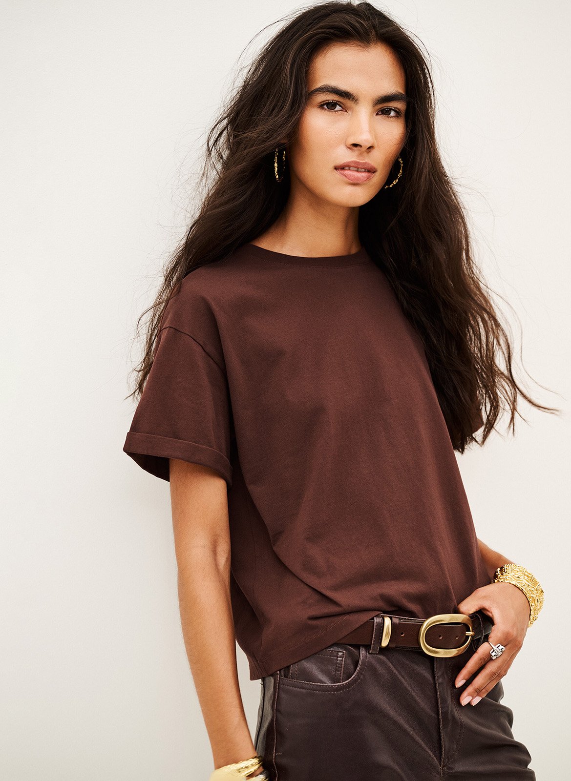 T-shirt met korte mouwen van katoen rosé. BA&SH Rood