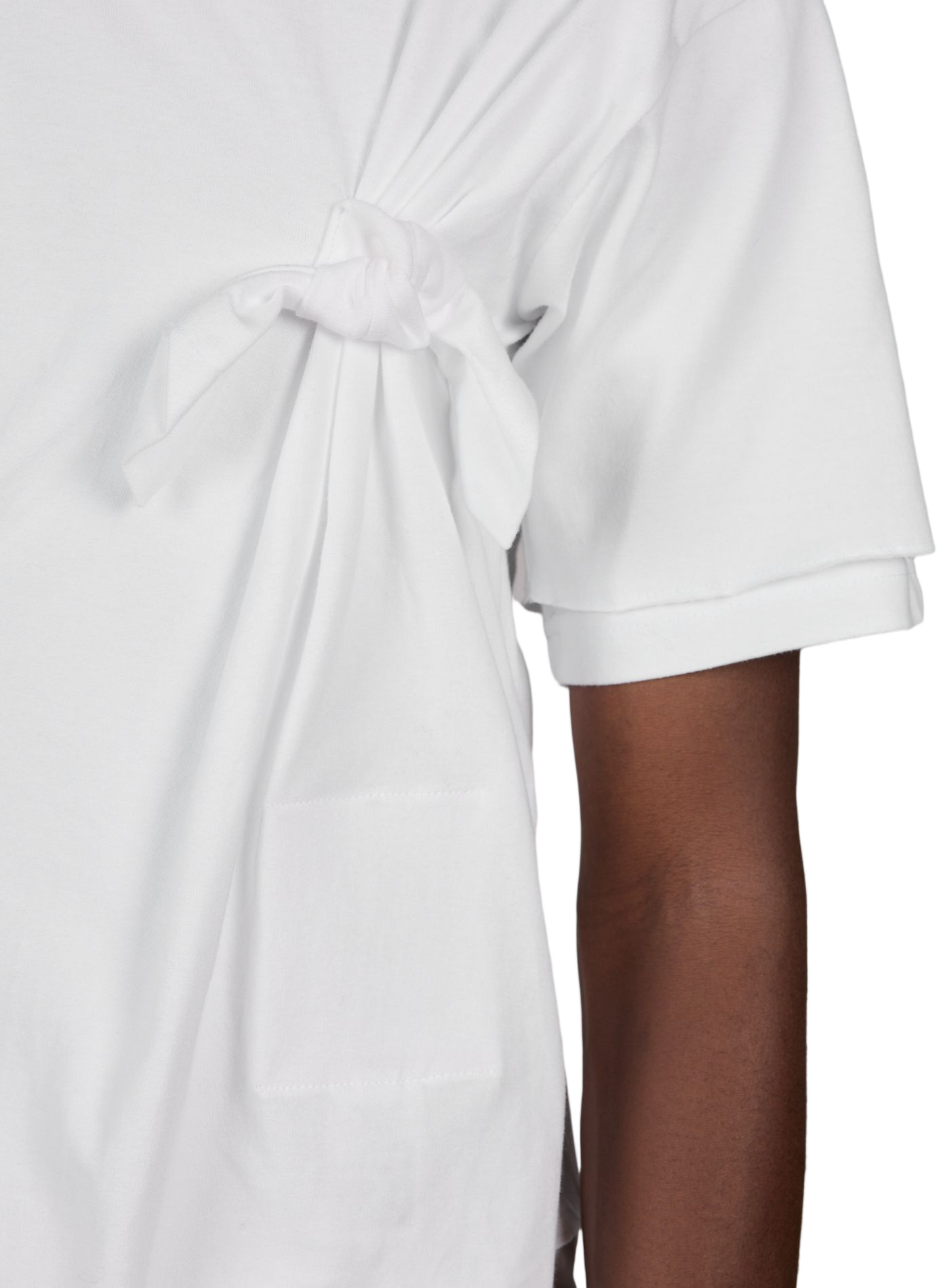 Einfarbiges Baumwoll-T-Shirt mit Schleifen WANSIE Weiss