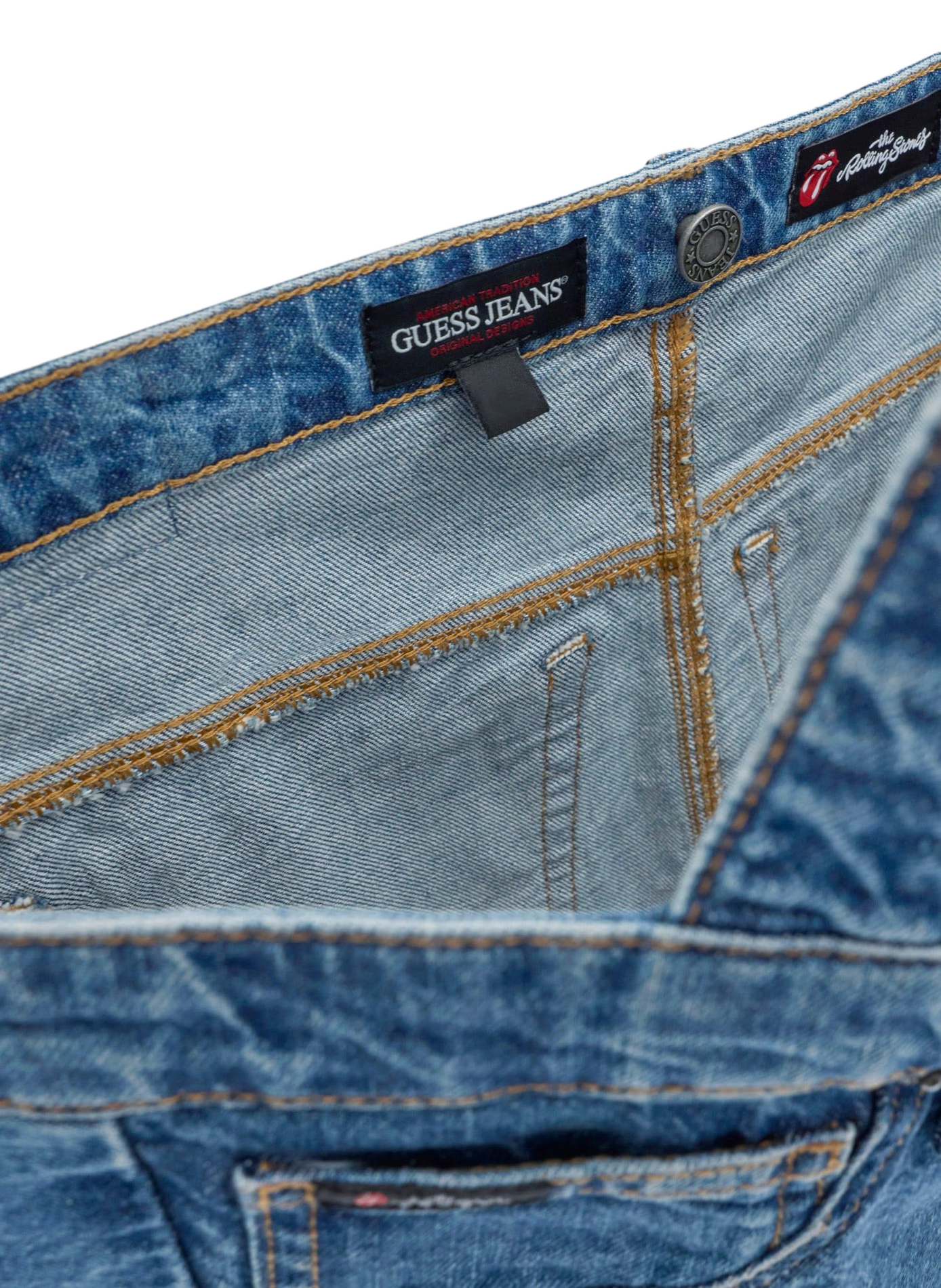 Sac cabas jean en coton mélangé GUESS Bleu