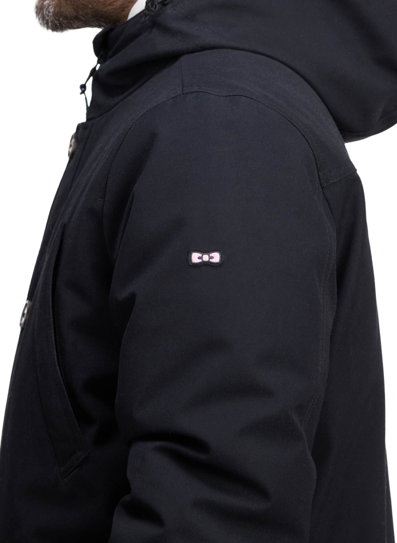 Straight hooded parka EDEN PARK Black
