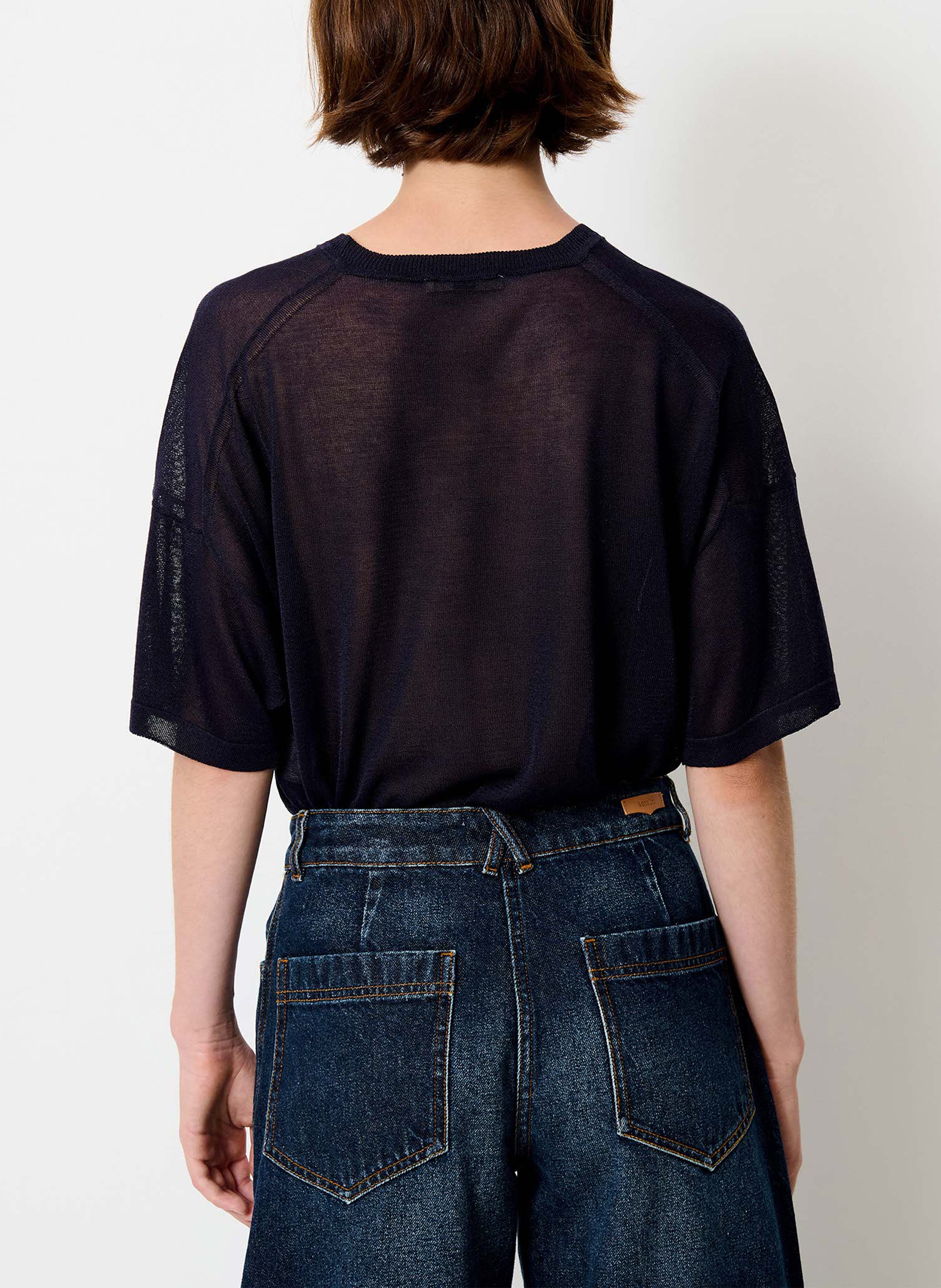 Pull court manches courtes uni ronn SESSUN Bleu
