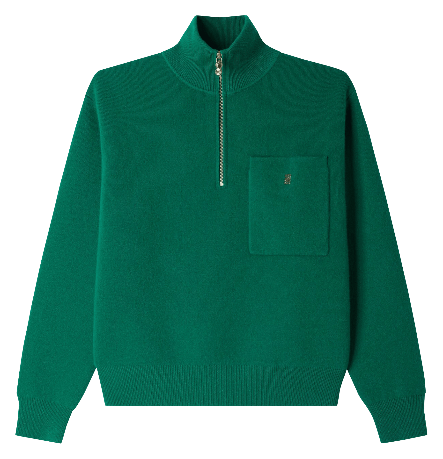 Pull col montant uni en laine mélangée SANDRO Vert