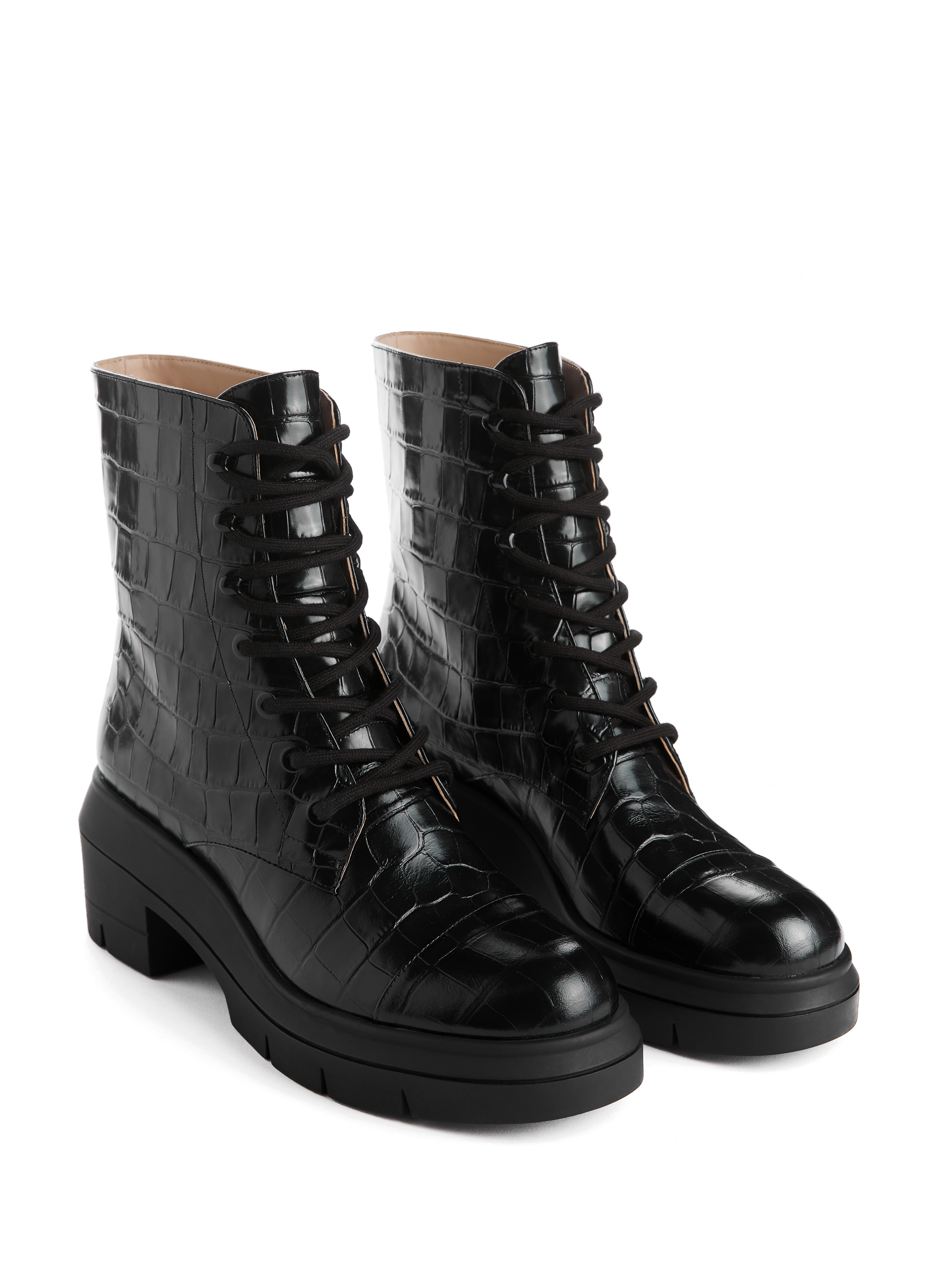 Bottes militaires Nisha en cuir