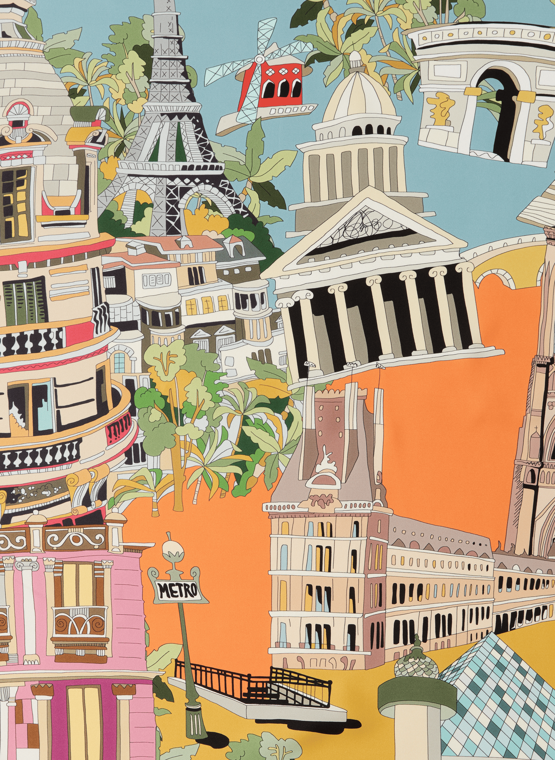 Foulard en soie à motif AU PRINTEMPS PARIS Multicolore