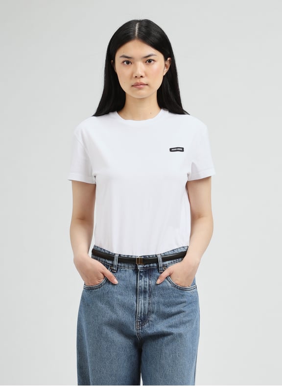 Lot de 3 t-shirt en coton Blanc by MIU MIU MIU MIU Lot de 3 t-shirt en coton Blanc