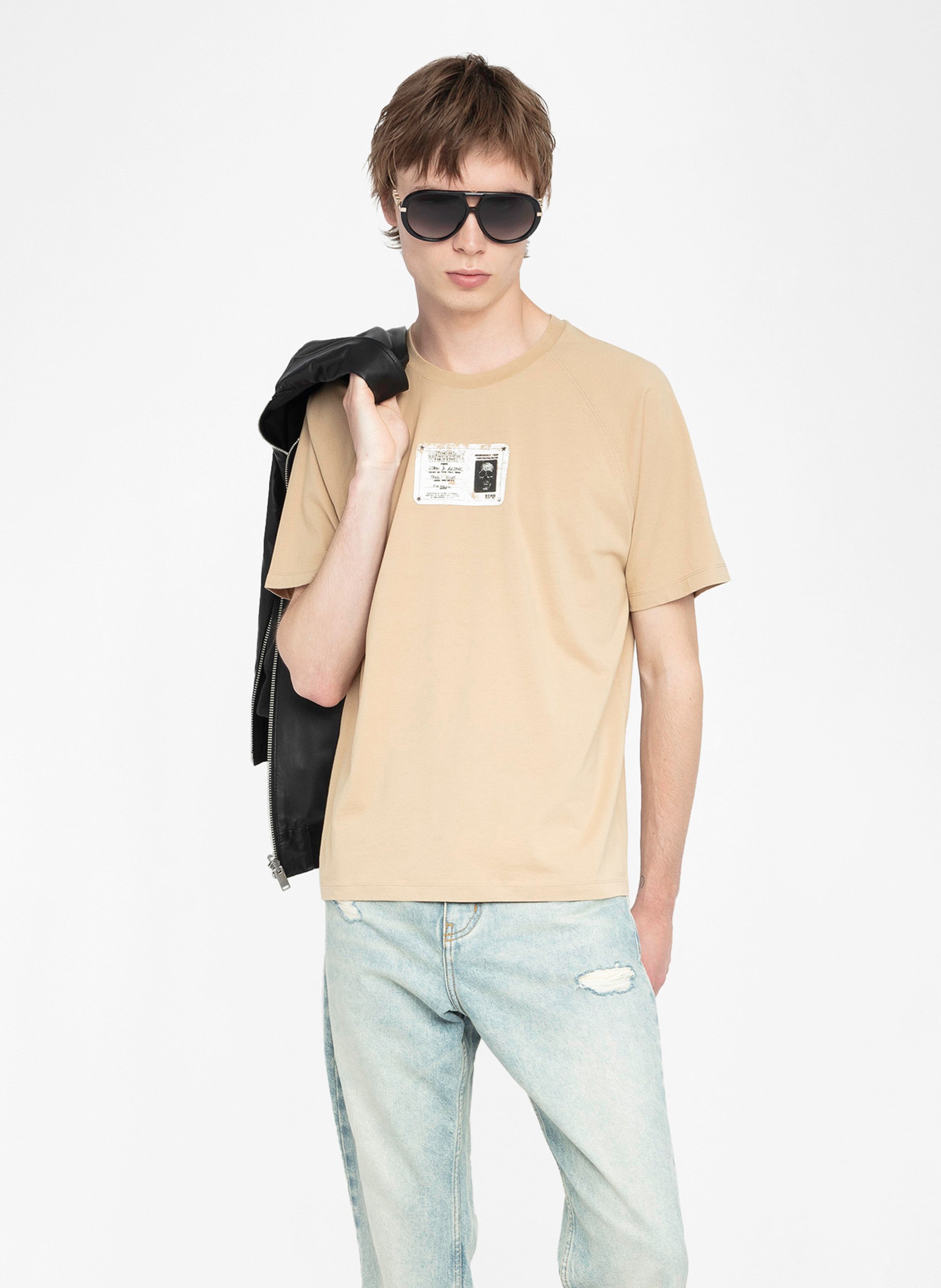 ZADIG&VOLTAIRE Tee-shirt col rond en coton torry Beige