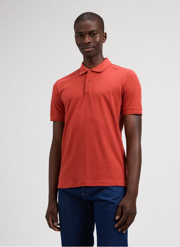 Cotton-blend polo shirt Red by CALVIN KLEIN CALVIN KLEIN Cotton-blend polo shirt Red