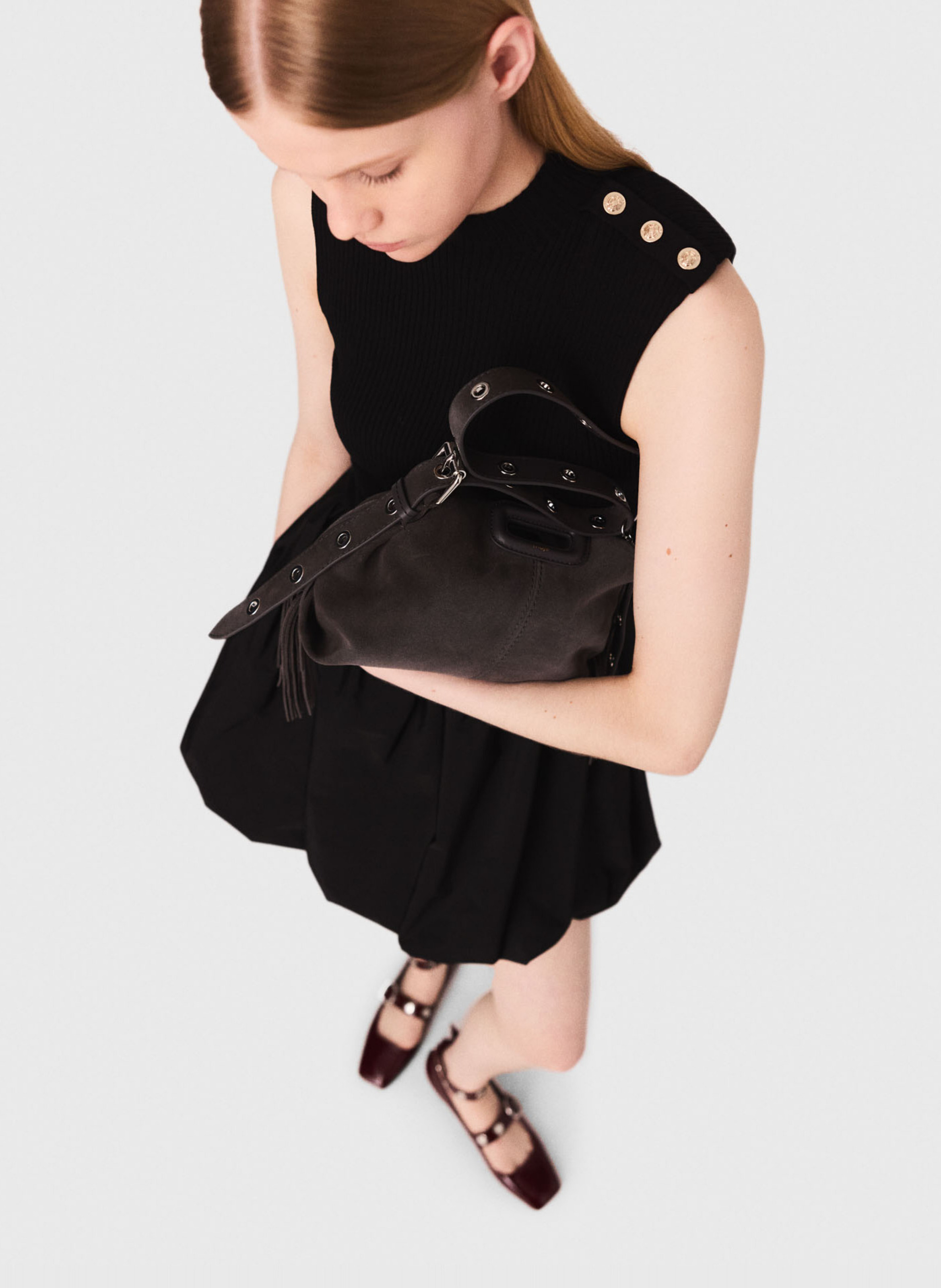 Robe courte à col montant MAJE Noir