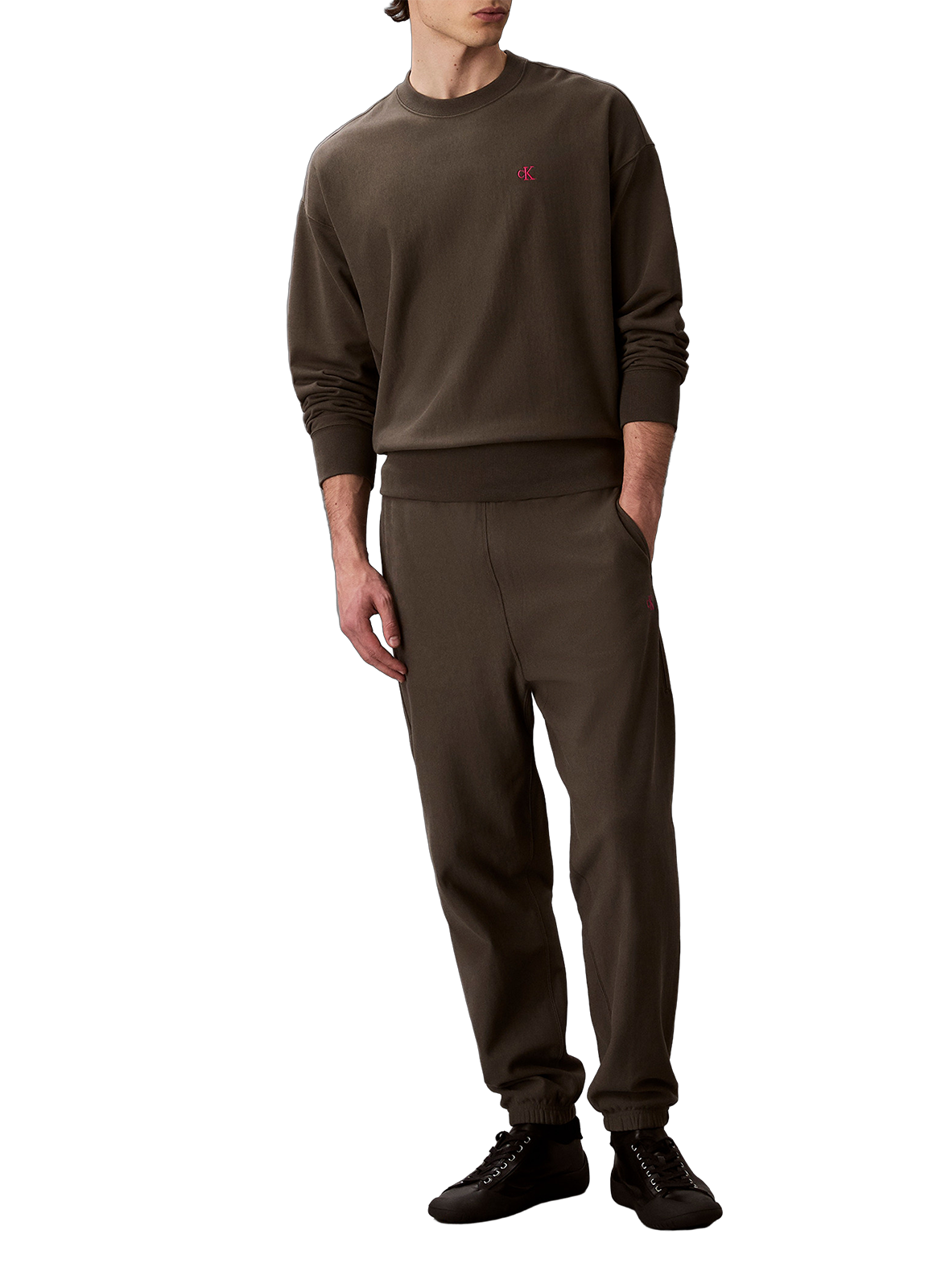 Sweatshirt oversize en tissu éponge de coton CALVIN KLEIN Kaki