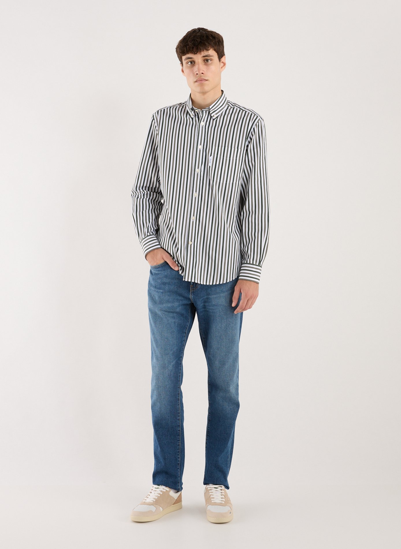 Linen shirt FACONNABLE Khaki