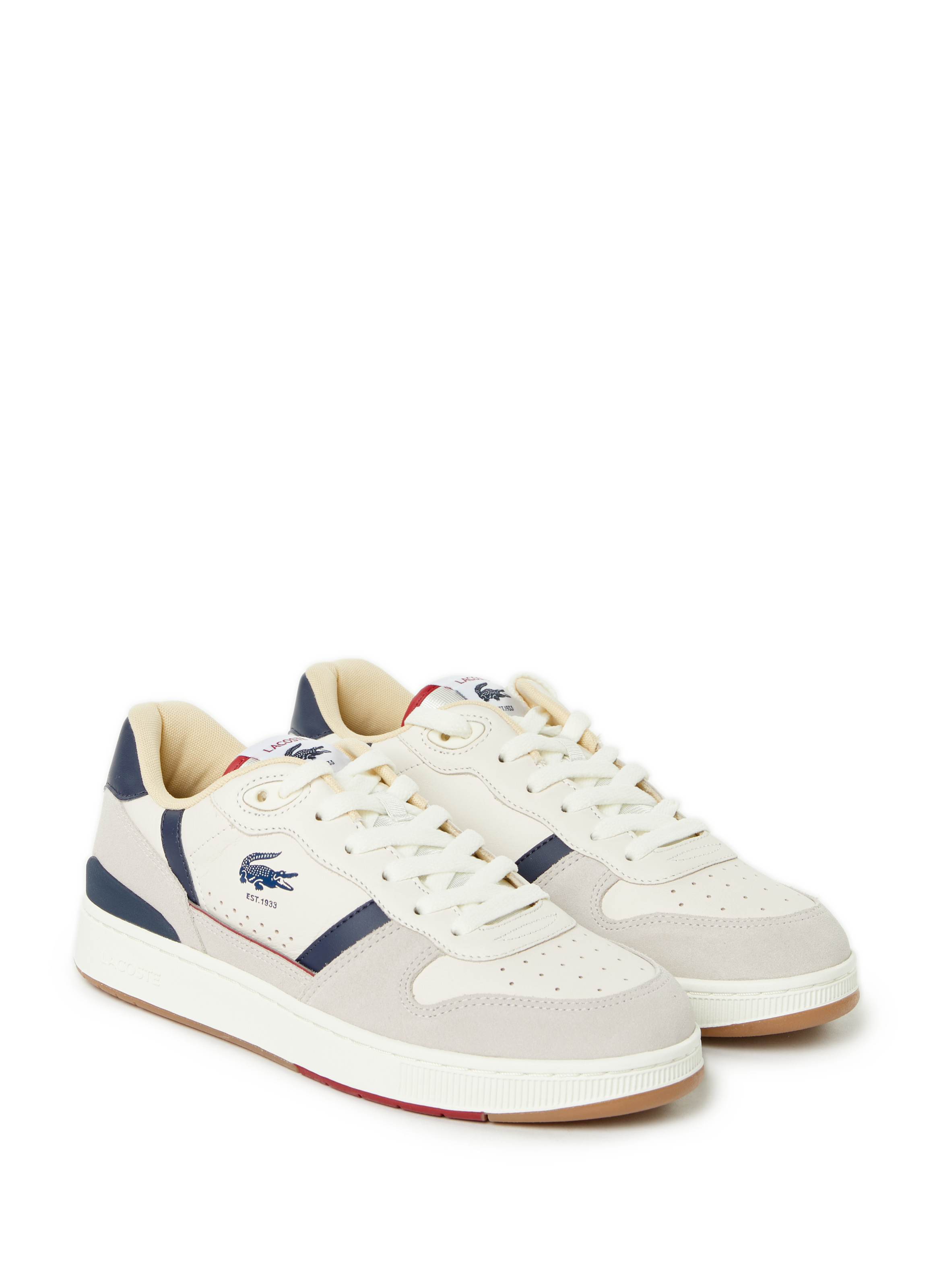 Bi-material sneakers LACOSTE Beige