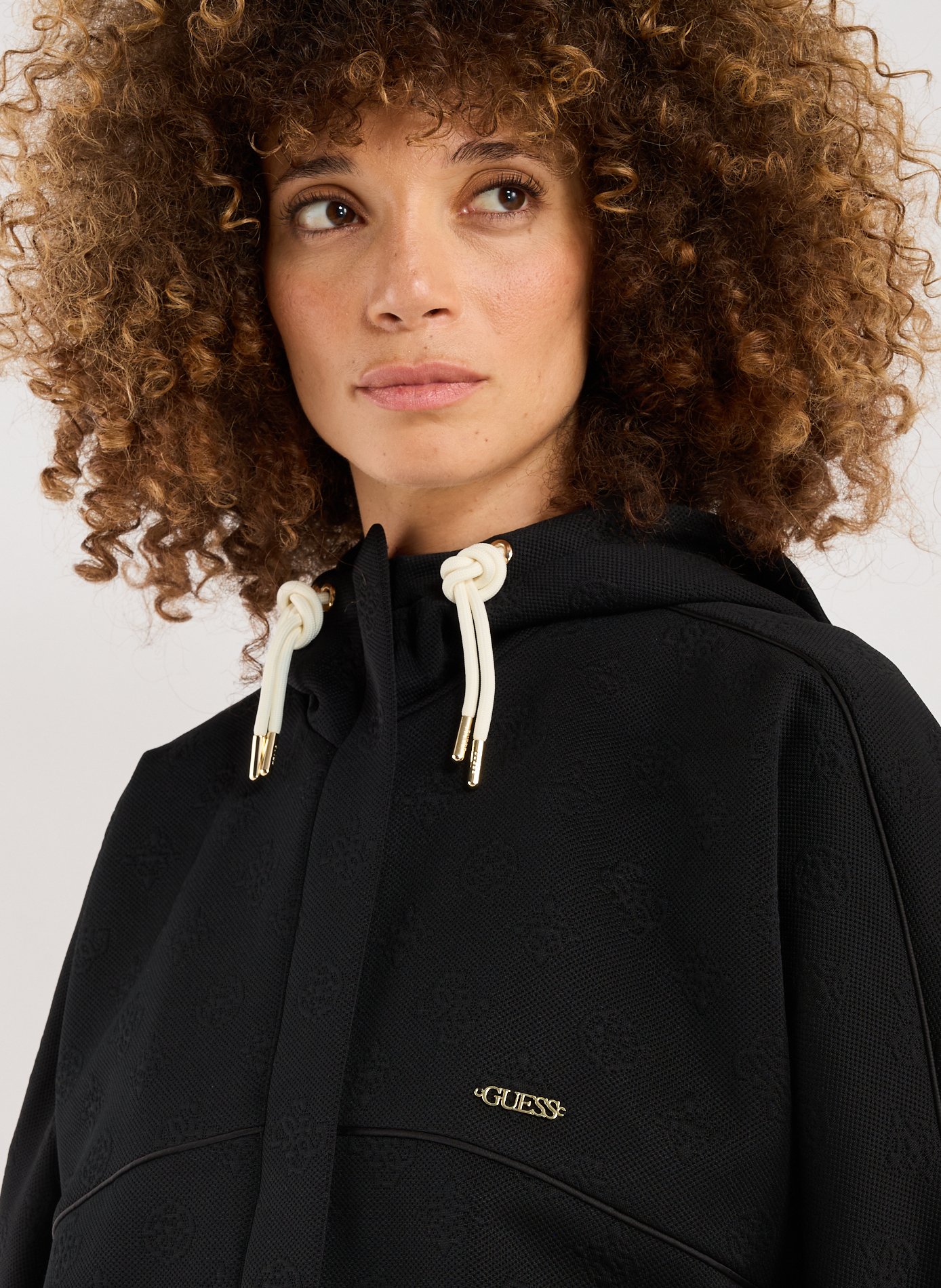 Oversized Hooded Jacket GUESS Black